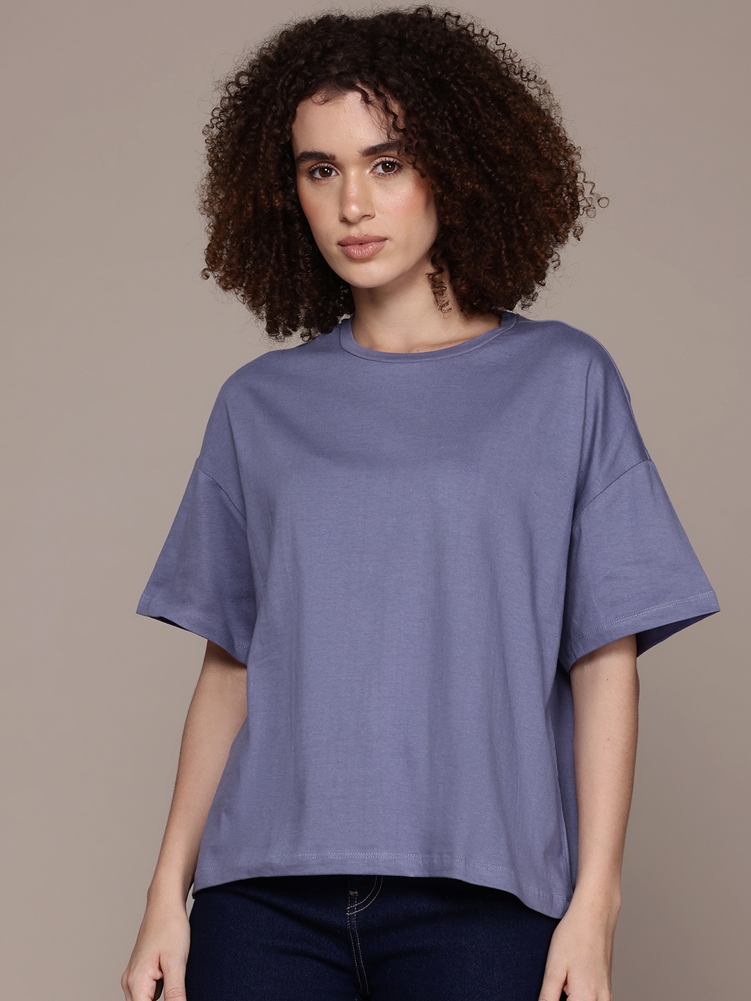 

The Roadster Lifestyle Co. Drop-Shoulder Relaxed T-shirt, Blue