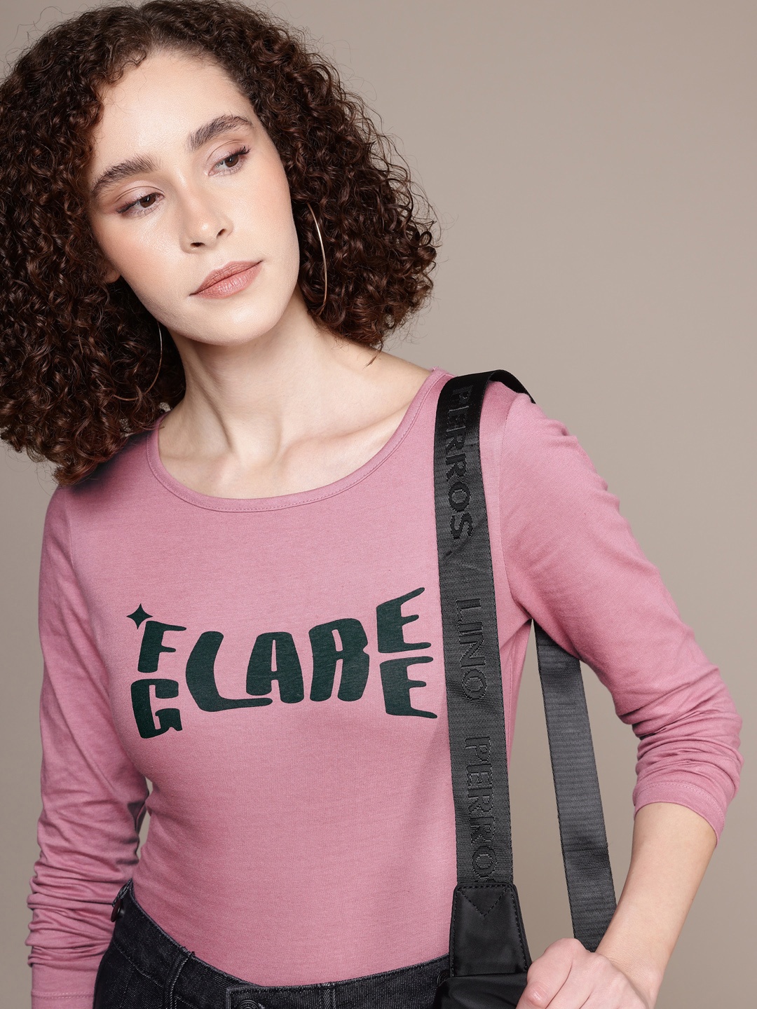

The Roadster Life Co. Typography Printed Pure Cotton T-shirt, Mauve