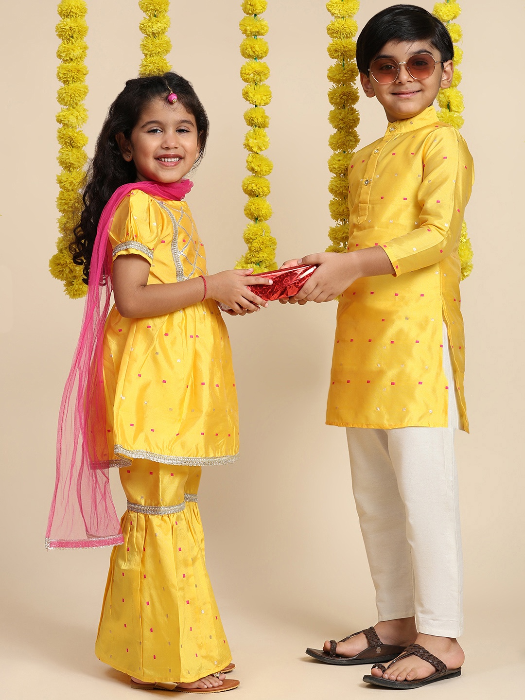 

Cutiekins Boys Regular Kurta with Pyjamas, Yellow