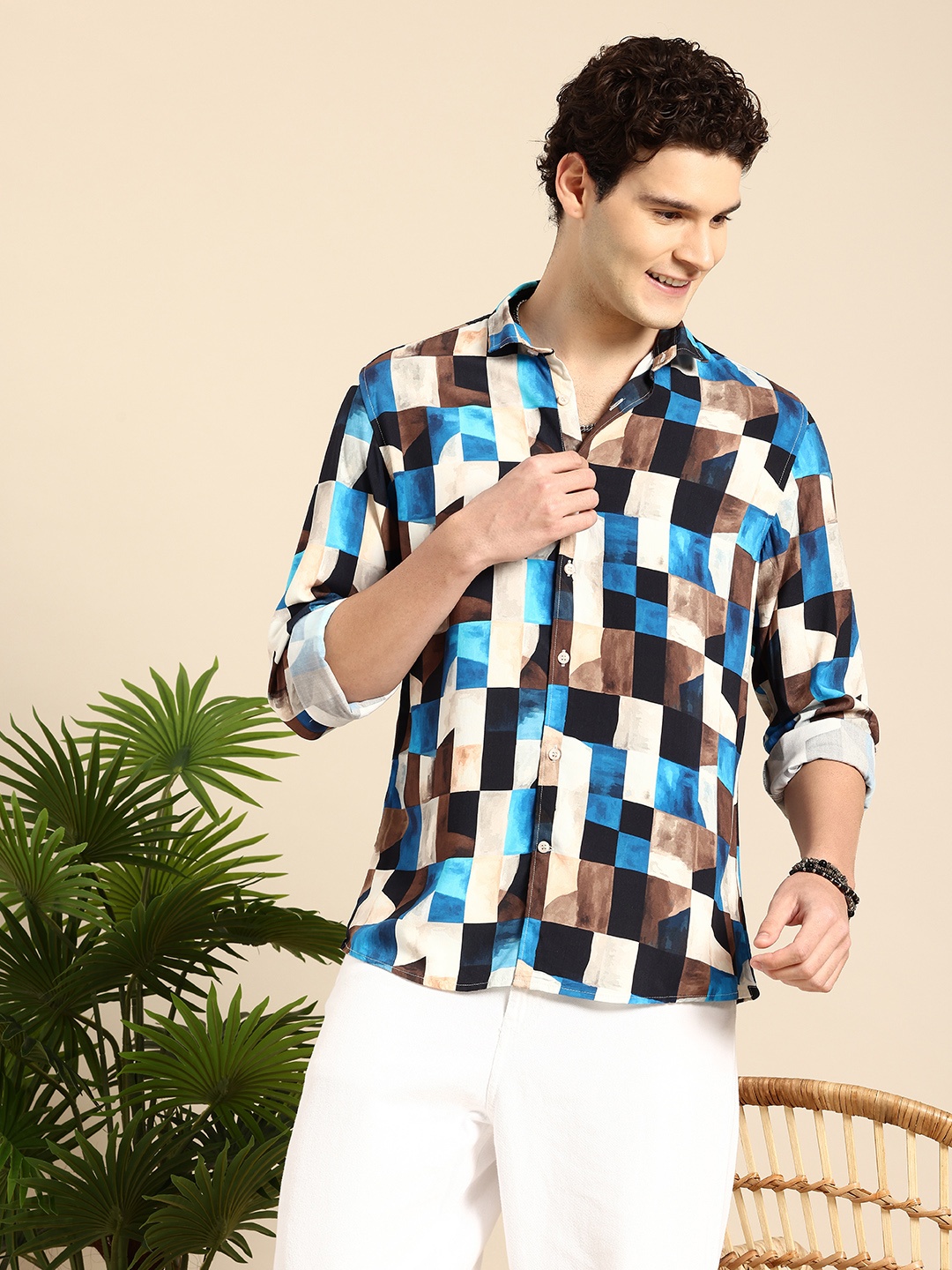 

Mast & Harbour Abstract Printed Casual Shirt, Multi