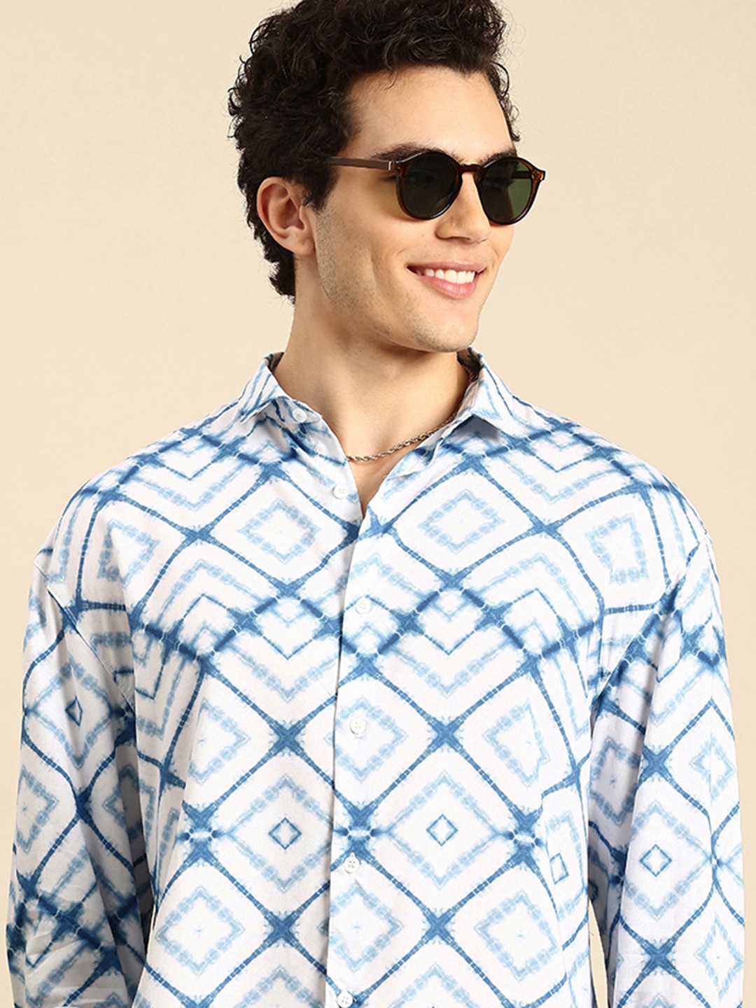 

Mast & Harbour Relaxed Fit Dyed Casual Shirt, Blue