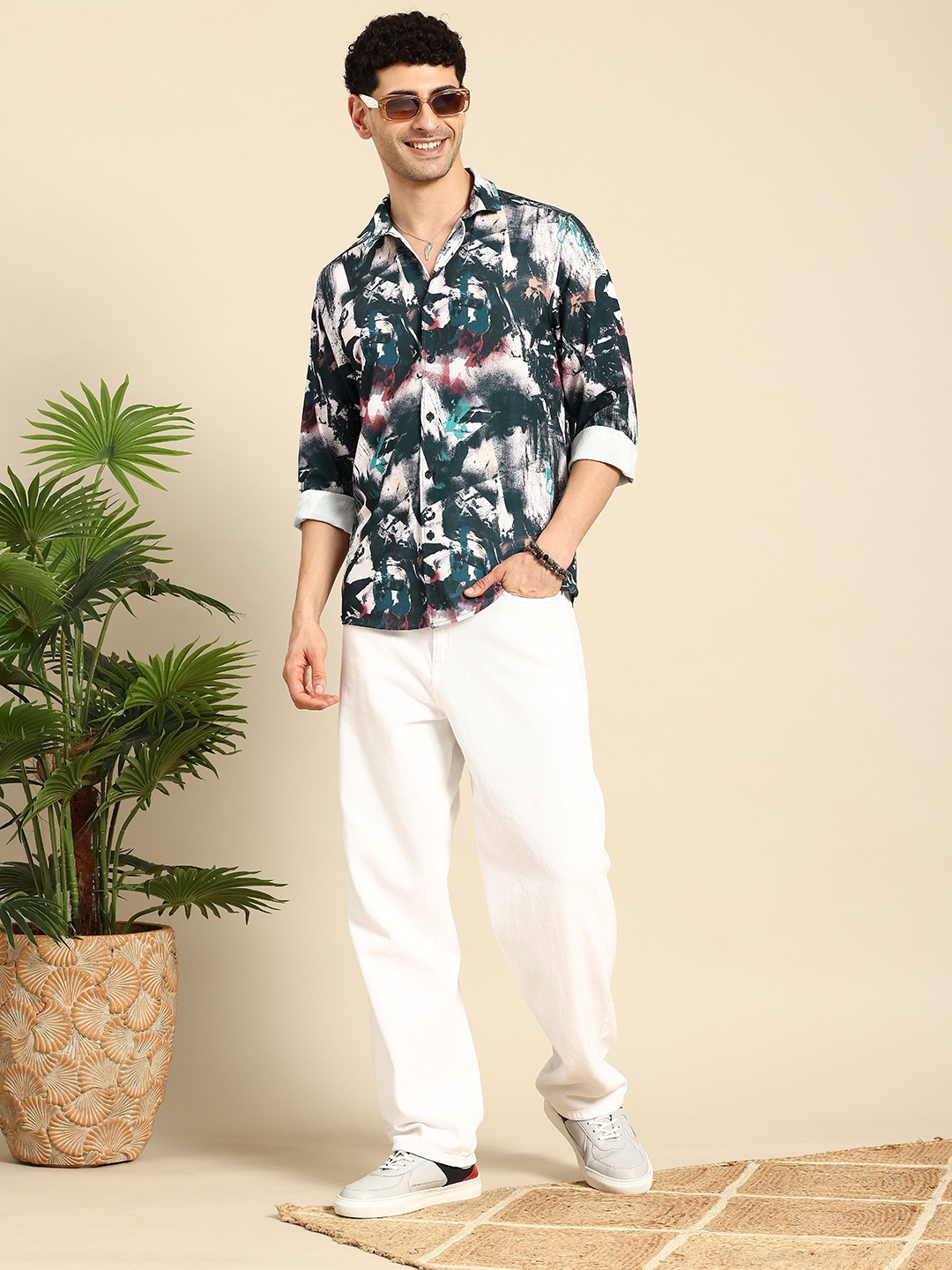 

Mast & Harbour Abstract Printed Casual Shirt, Multi