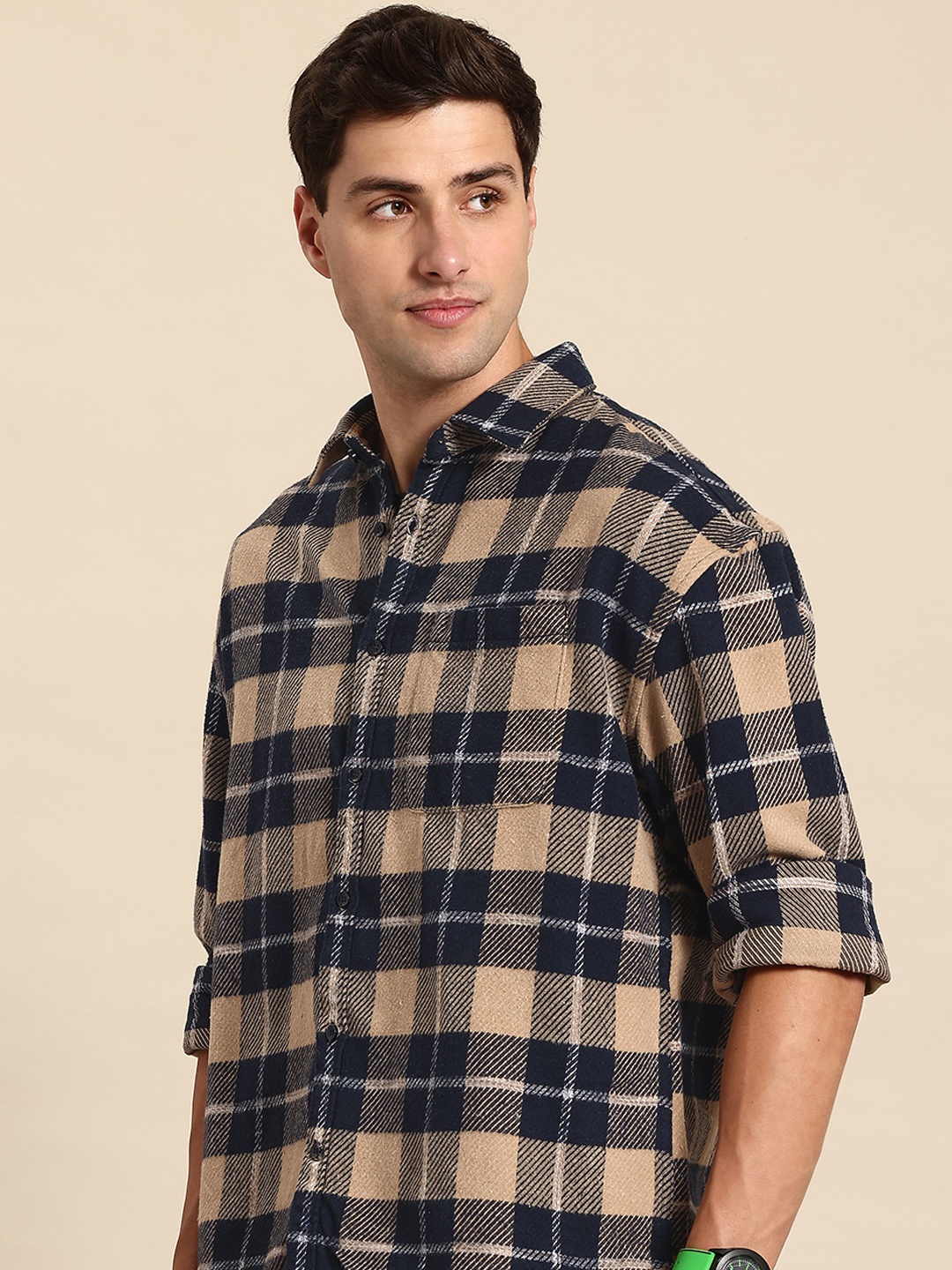 

Mast & Harbour Tartan Checked Casual Shacket, Black