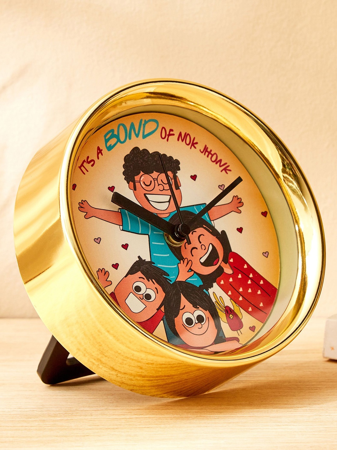 

Home Centre Gold-Toned Printed Contemporary Table Clock