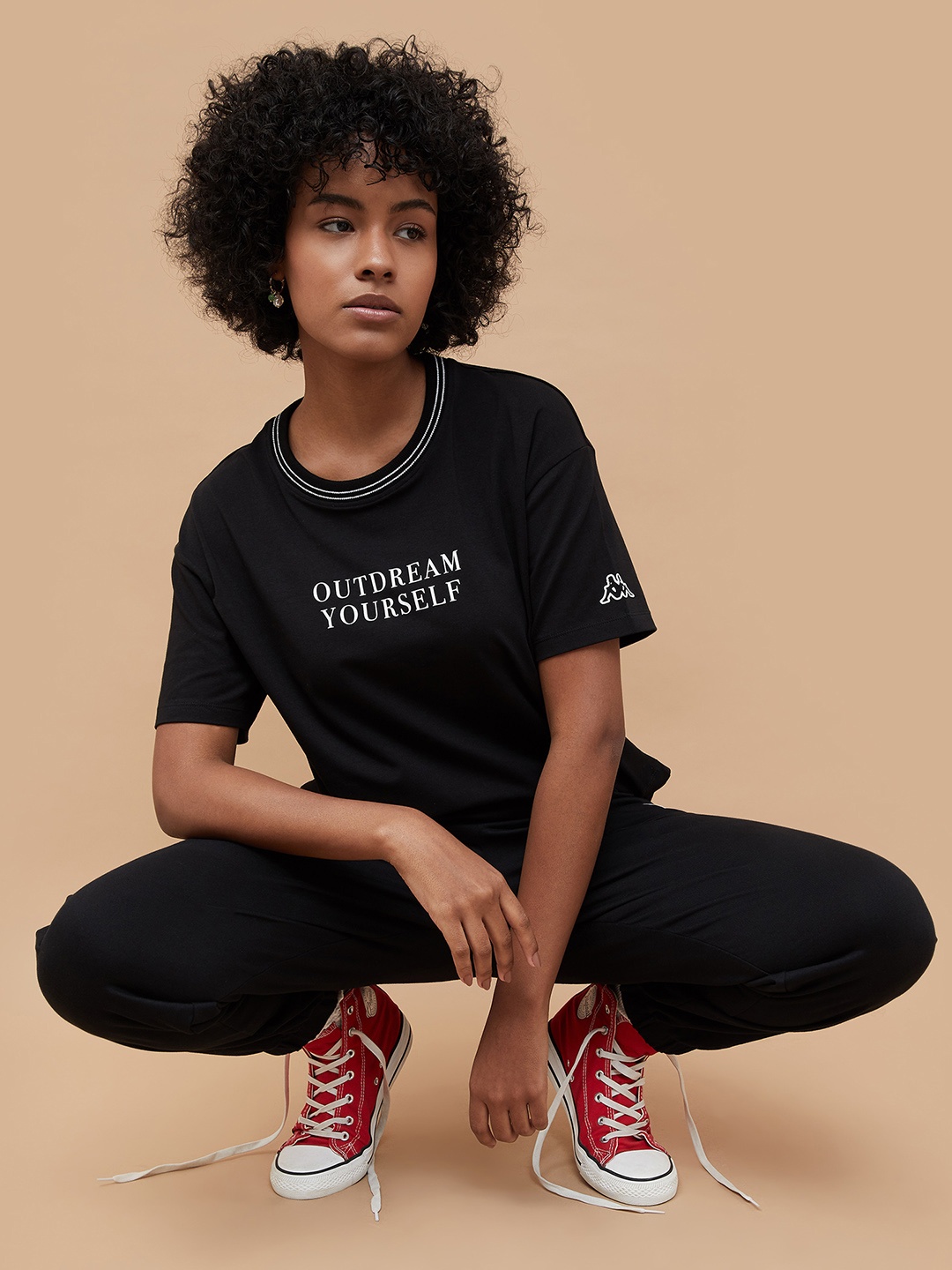 

Kappa Women Typography T-shirt, Black