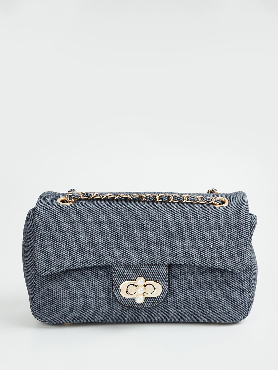 

Ginger by Lifestyle PU Structured Sling Bag with Quilted, Blue