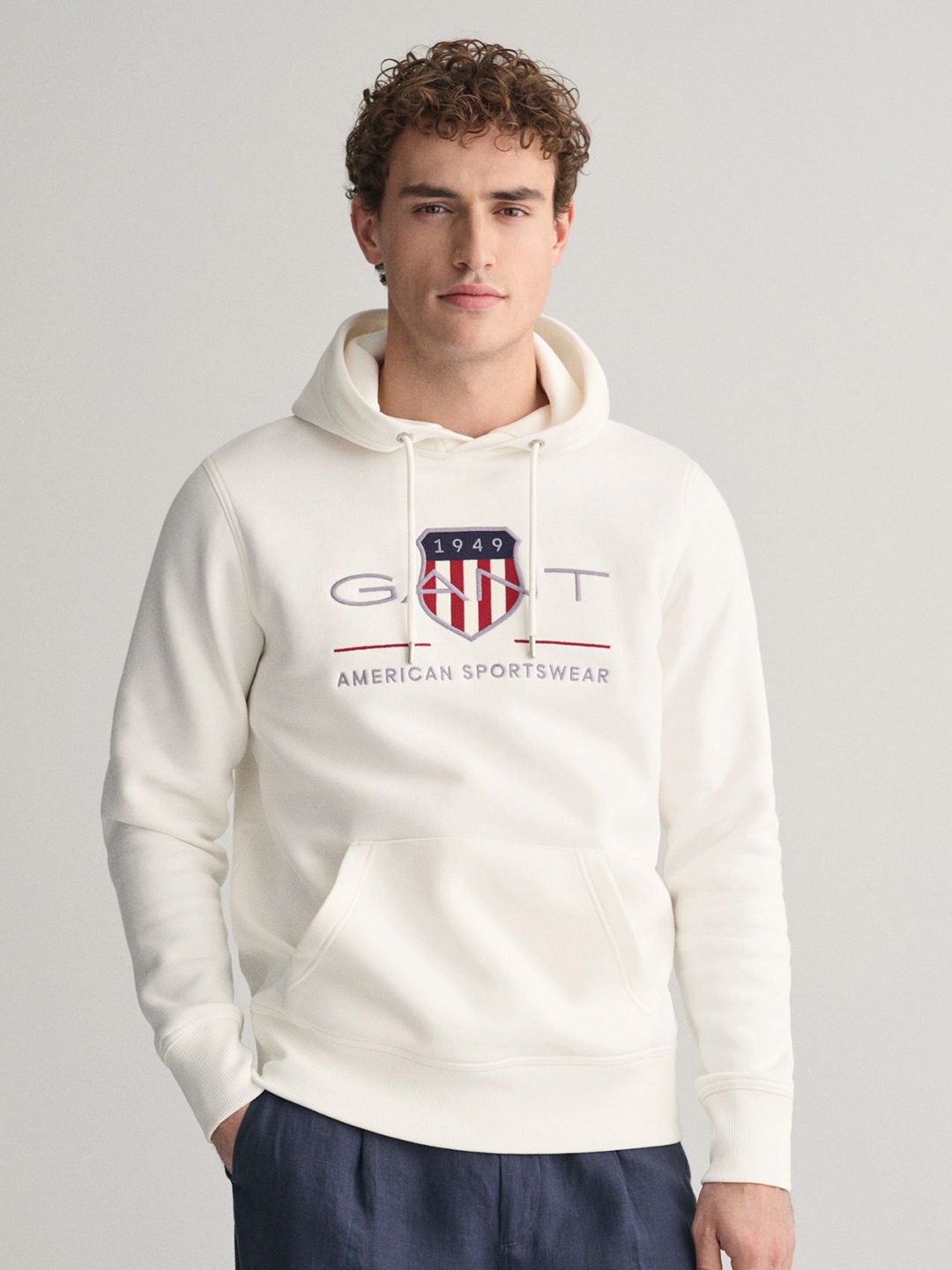 

GANT Men Printed Hooded Sweatshirt, White
