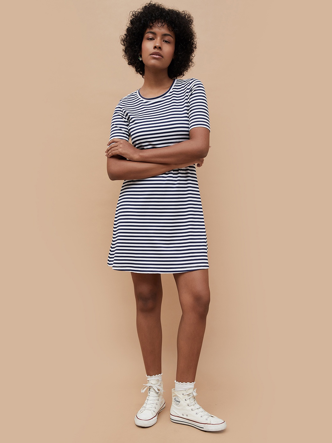 

Fame Forever by Lifestyle Striped A-Line Dress, Blue