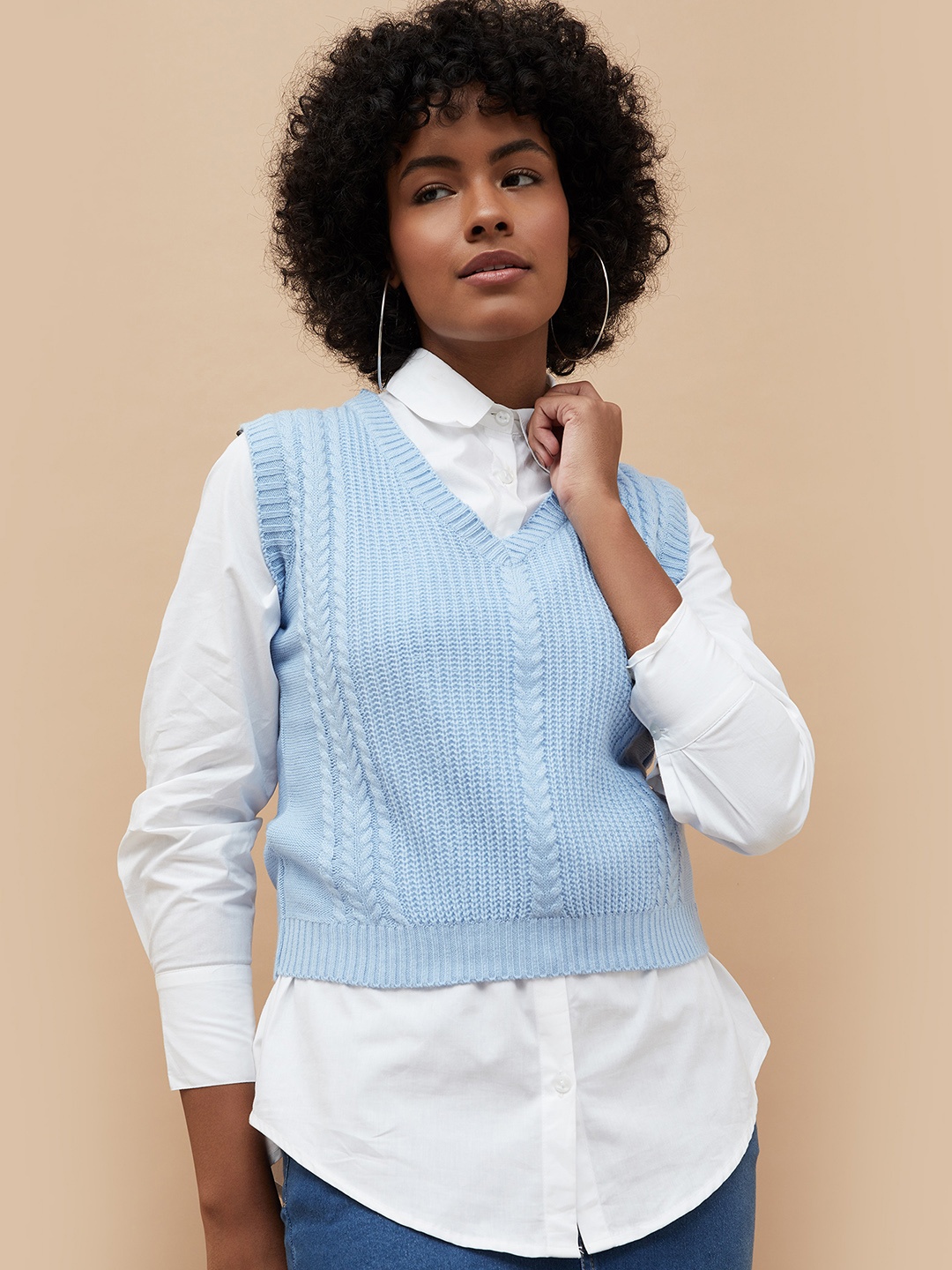 

Fame Forever by Lifestyle Print Extended Sleeves Top, Blue