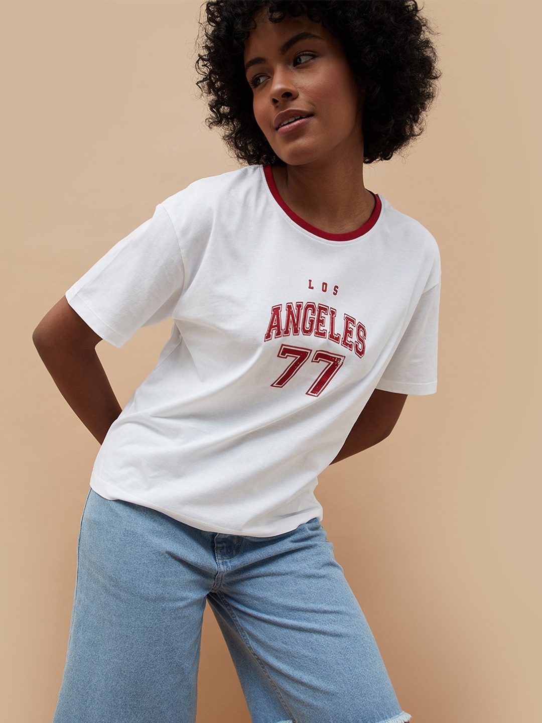 

Fame Forever by Lifestyle Print Cotton Top, White