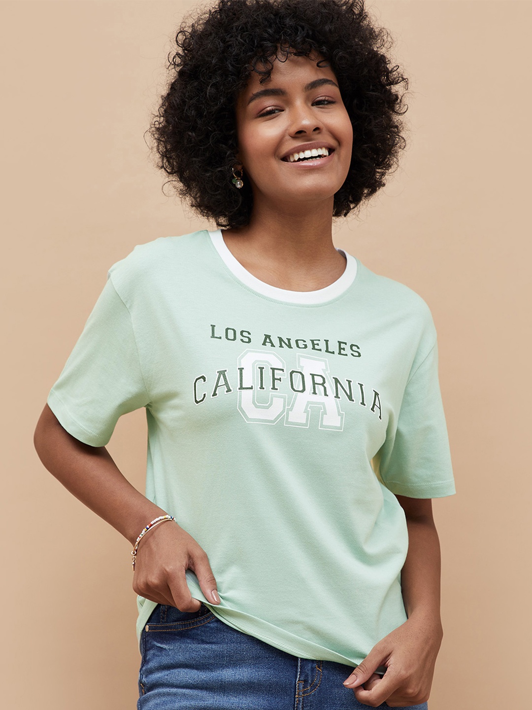 

Fame Forever by Lifestyle Print Cotton Top, Olive