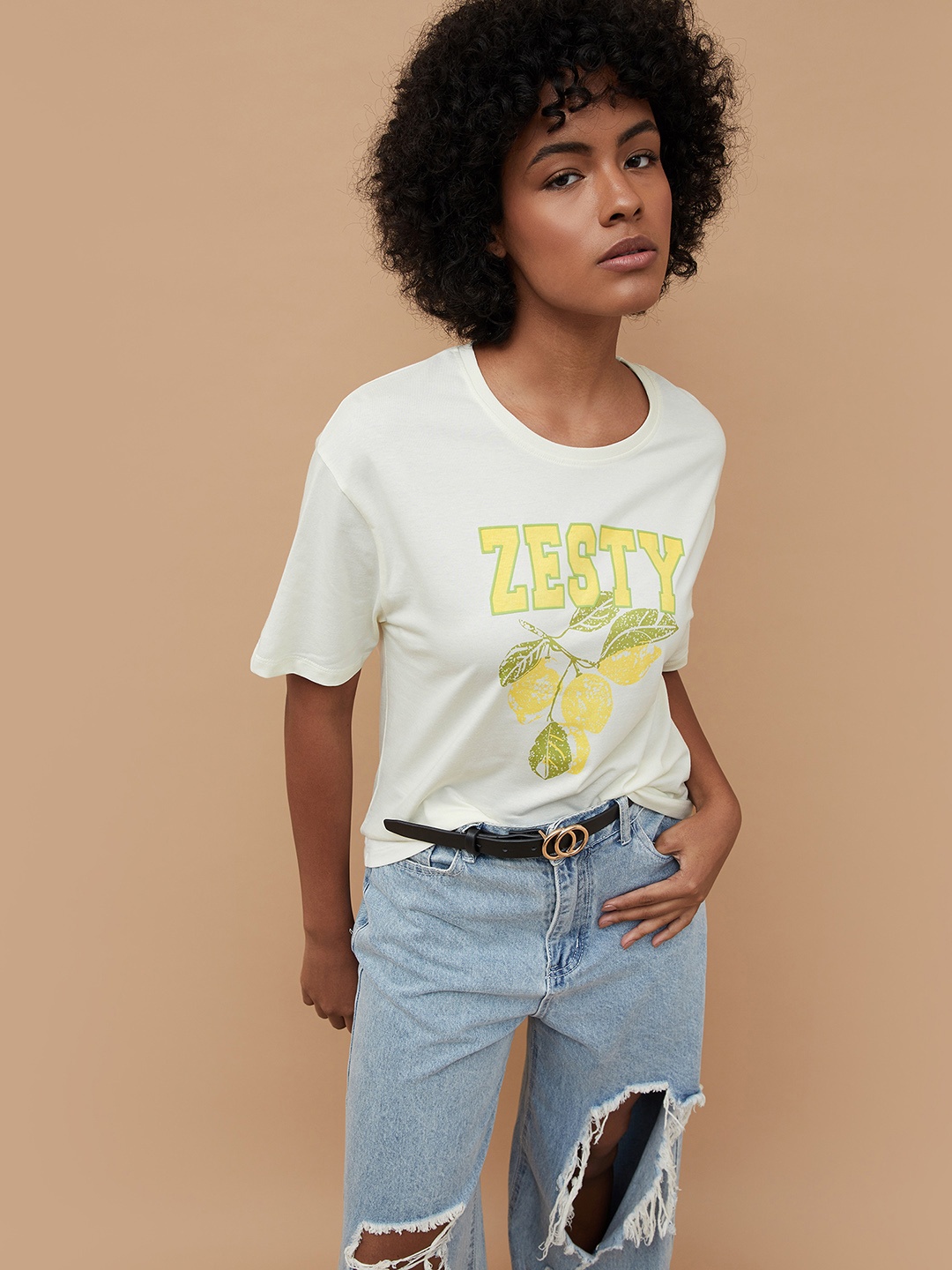 

Fame Forever by Lifestyle Cotton Top, Beige