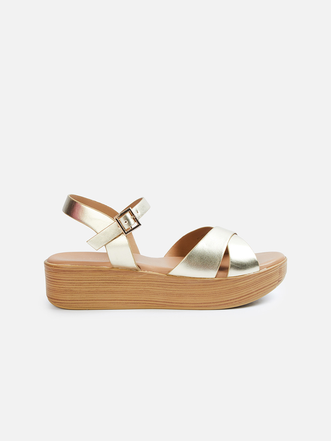 

CODE by Lifestyle Platform Sandals with Buckles, Gold