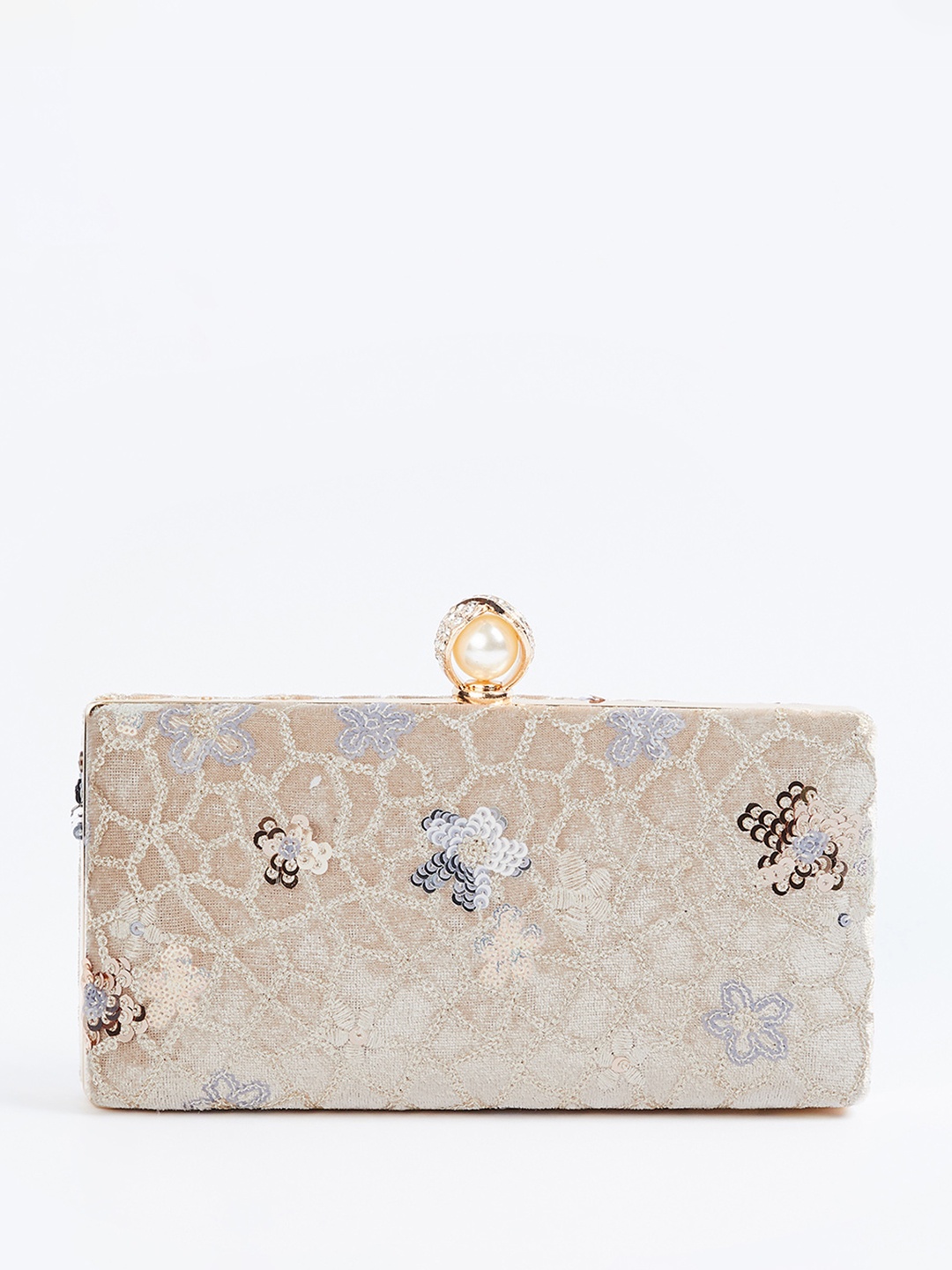 

CODE by Lifestyle Embellished PU Shopper Sling Bag with Quilted, Beige
