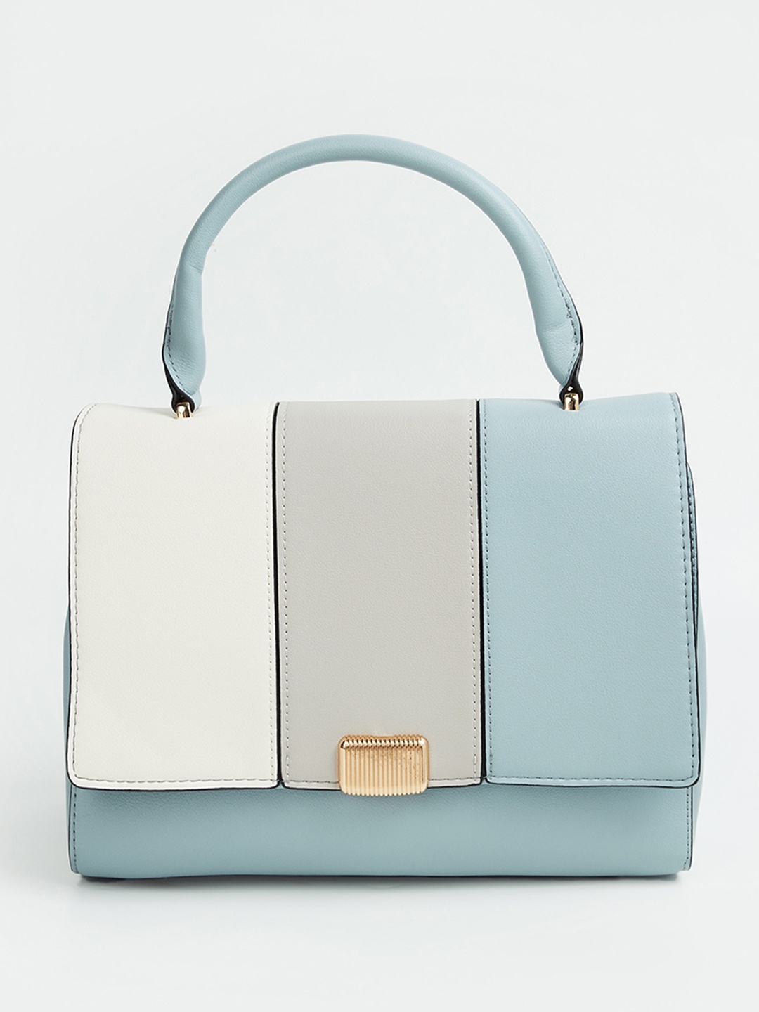 

CODE by Lifestyle Colourblocked Swagger Satchel with Bow Detail, Blue