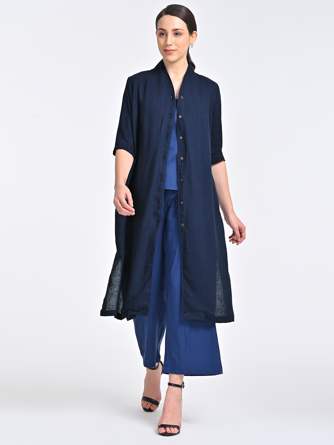 

Saltpetre organic cotton Women Relaxed Opaque Formal Shirt, Navy blue