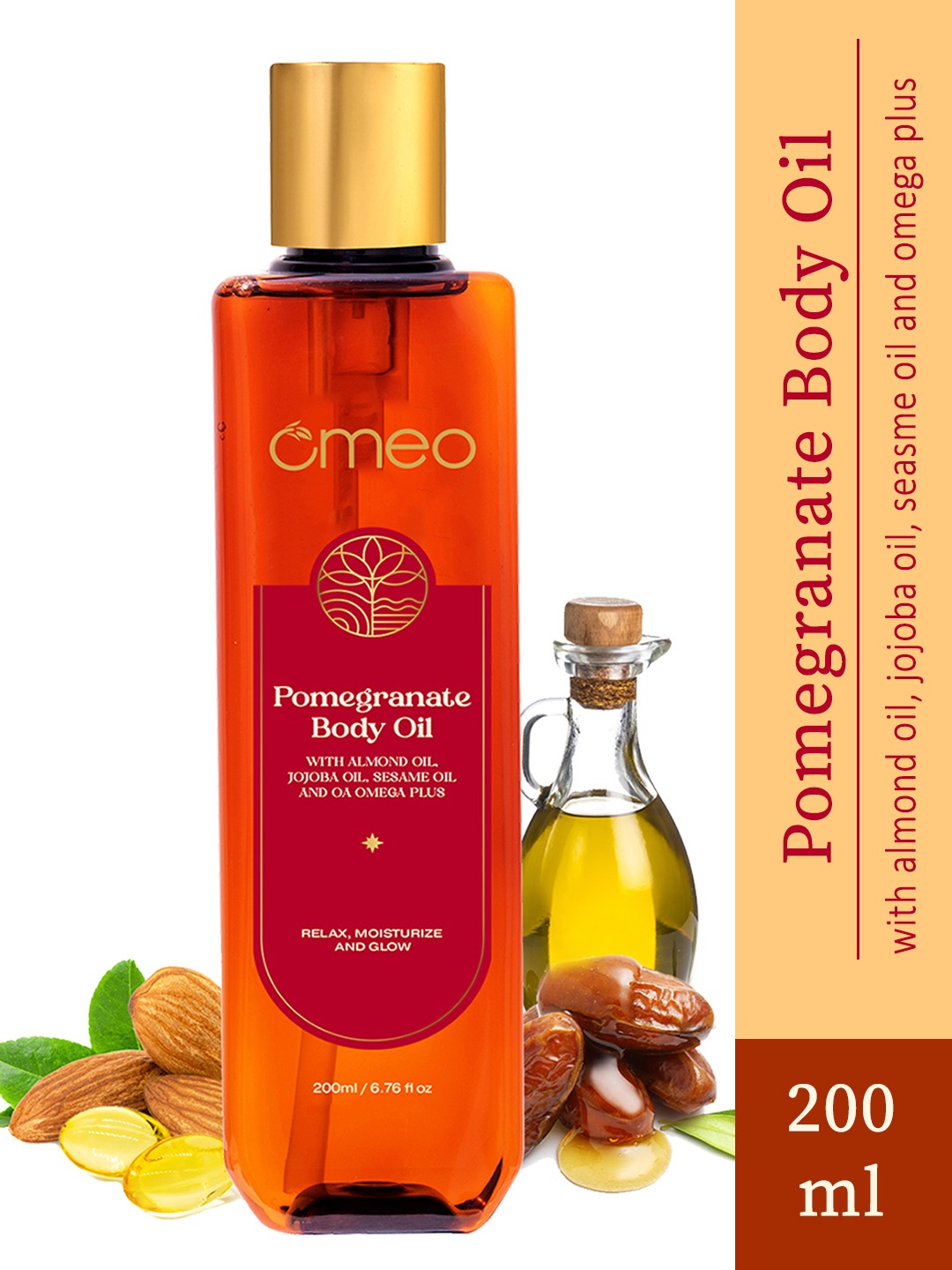 

Omeo Pomegranate Body Oil With Almond Oil - 200ml, Brown