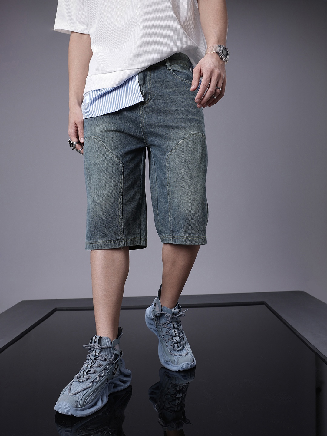 

SOKO STREET Men Denim Jorts, Blue