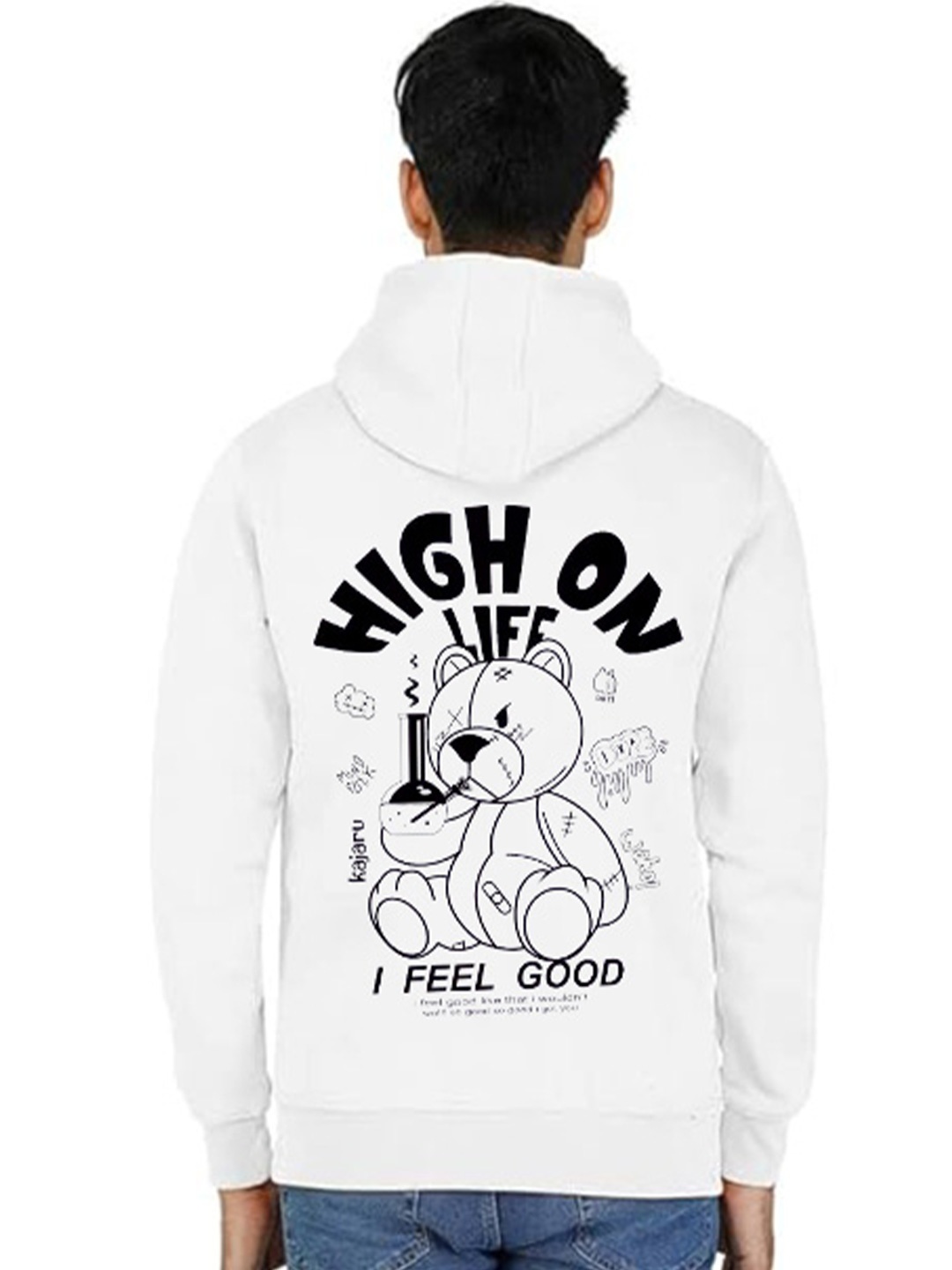 

GLITO Men Hooded Sweatshirt, White