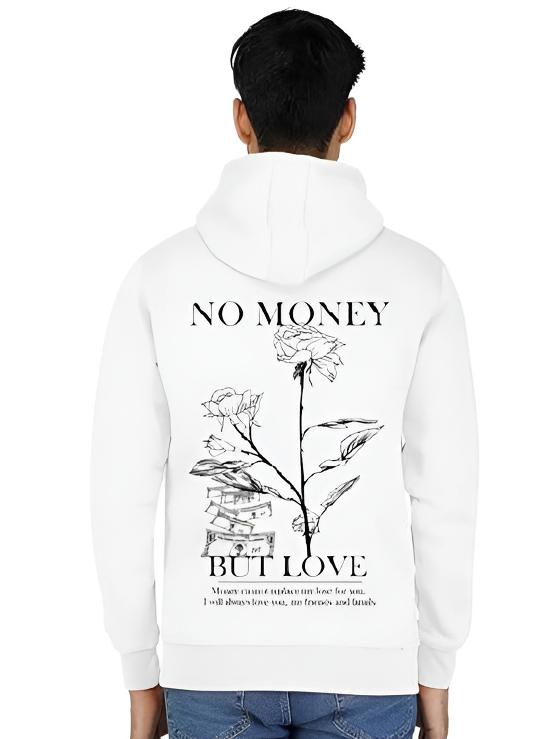 

GLITO Men Printed Storm-Fit Hooded Sweatshirt, White