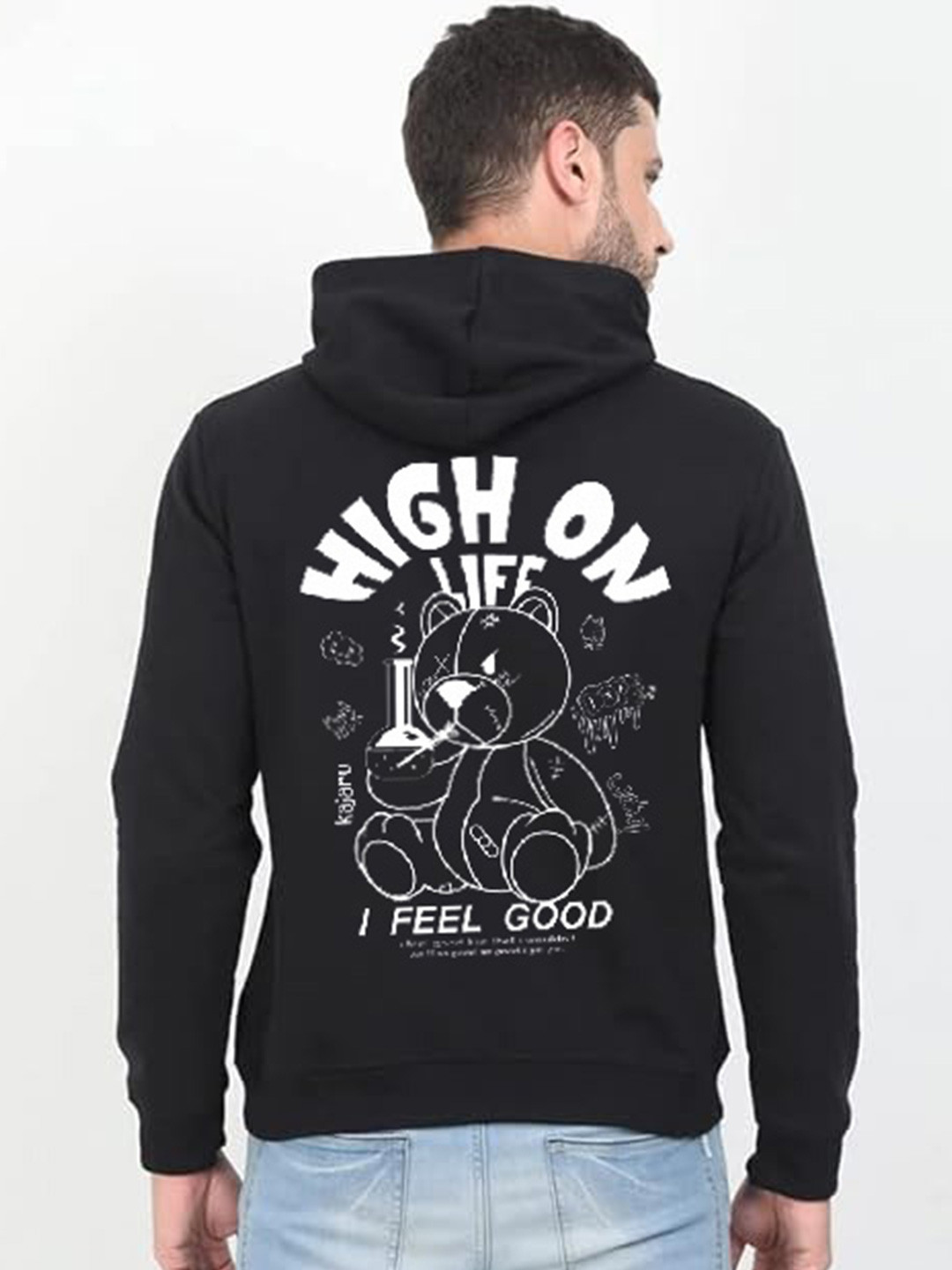 

GLITO Men Hooded Sweatshirt, Black