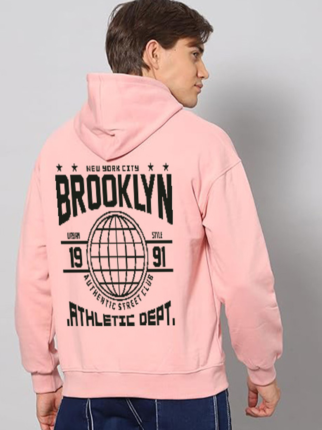 

GLITO Men Hooded Sweatshirt, Peach