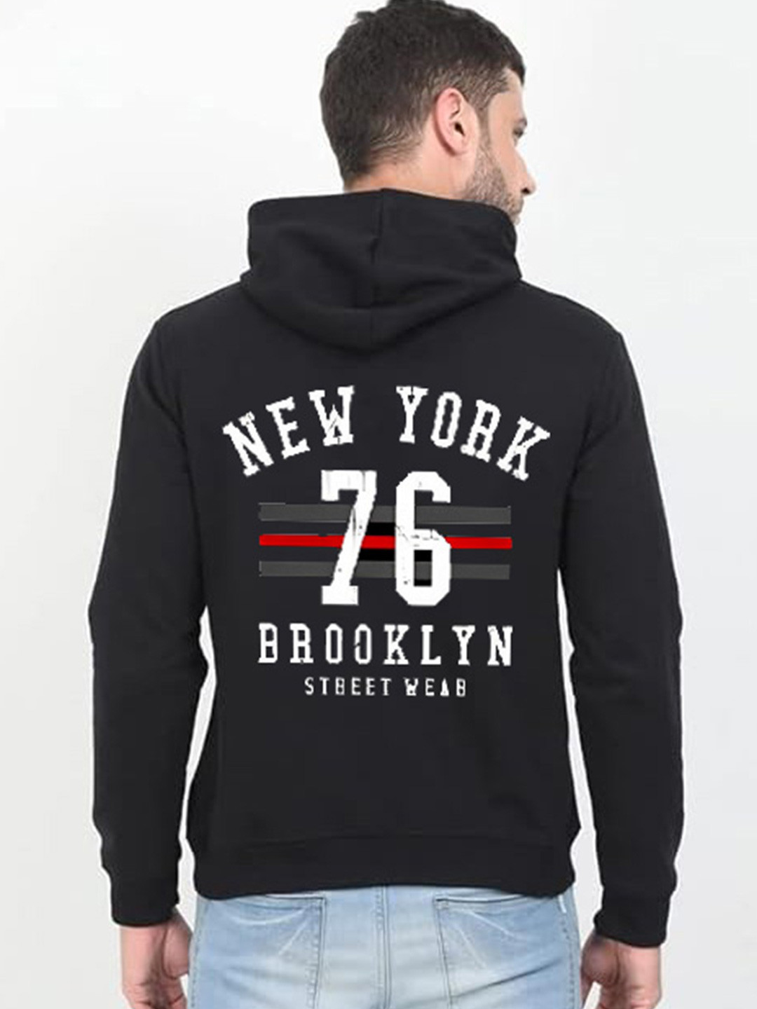 

GLITO Men Hooded Sweatshirt, Black