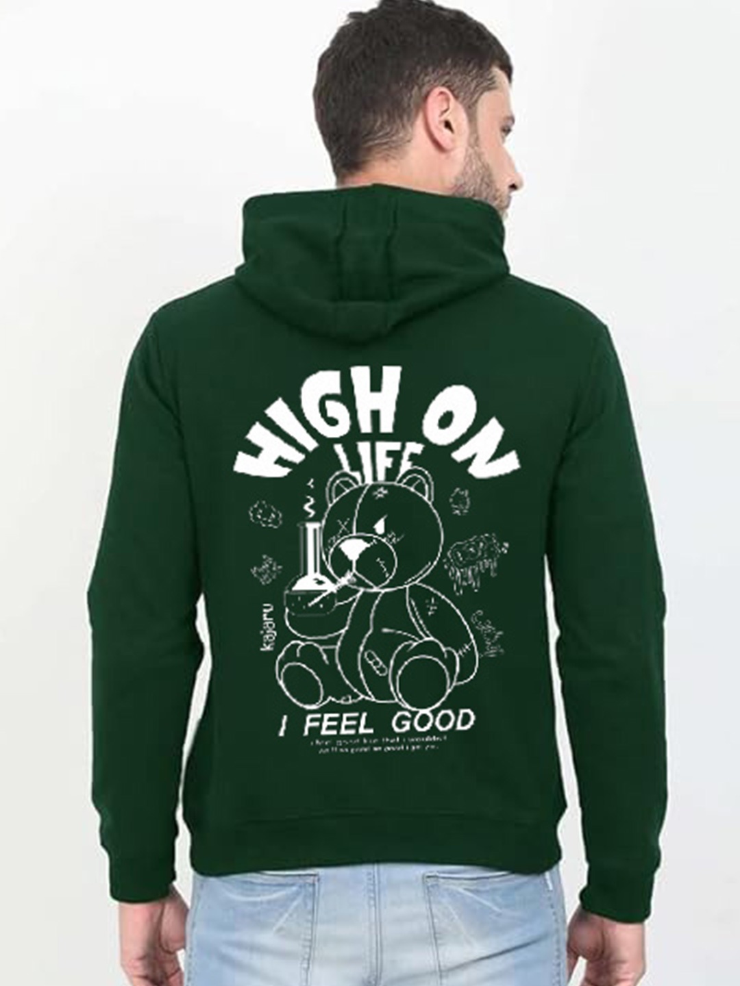 

GLITO Men Hooded Sweatshirt, Green