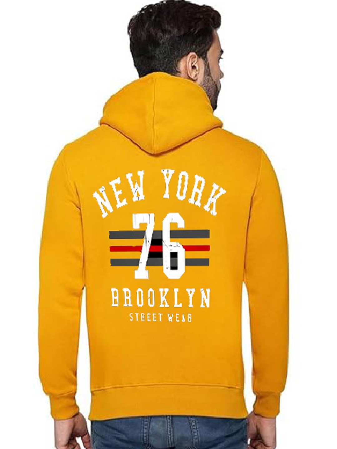 

GLITO Men Hooded Sweatshirt, Yellow