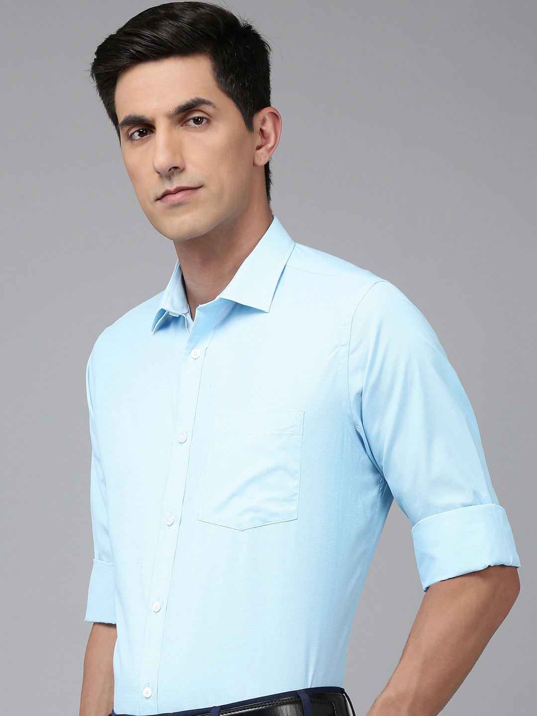 

Park Avenue Self Design Formal Shirt, Blue