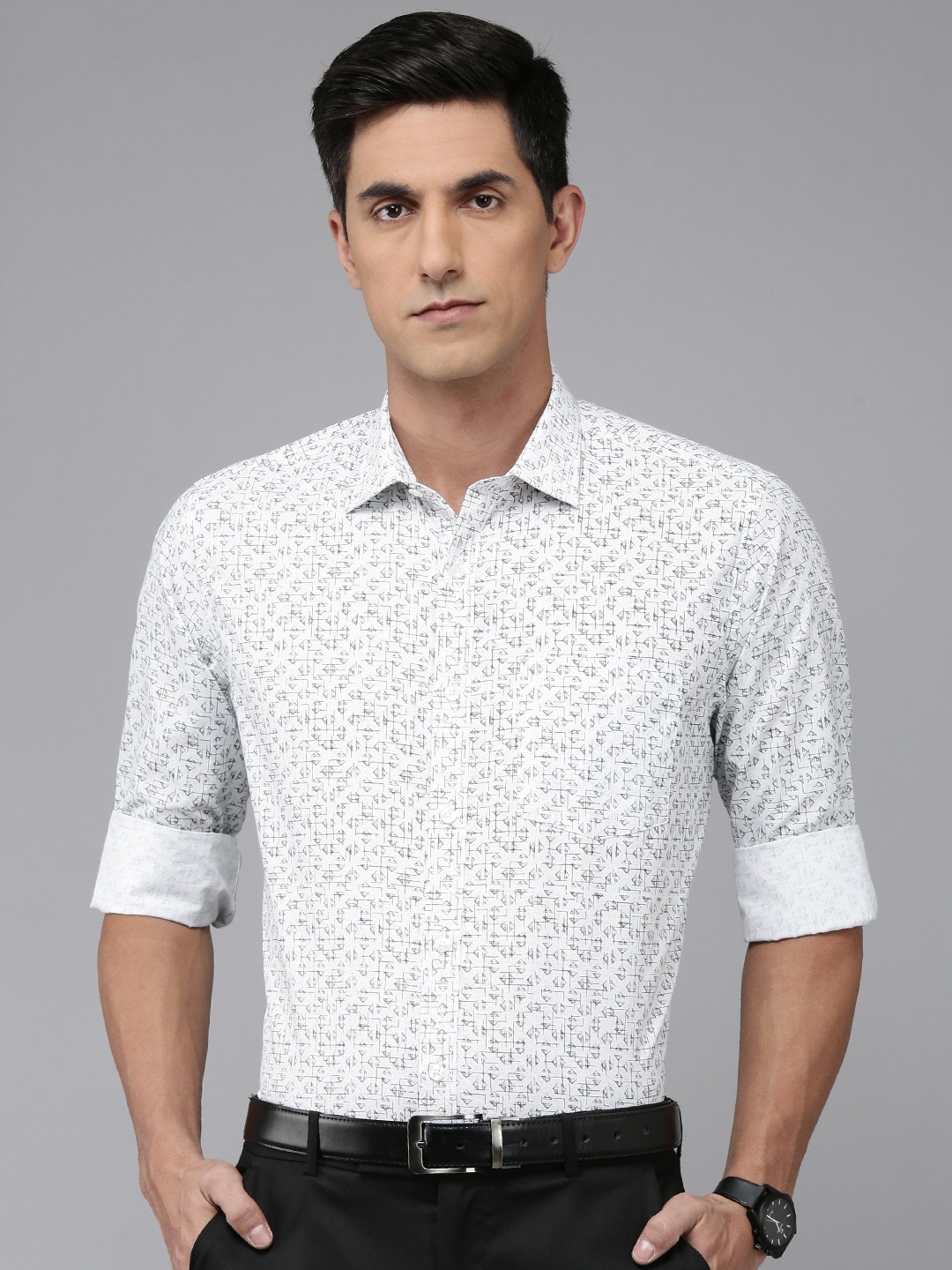 

Park Avenue Printed Formal Shirt, White