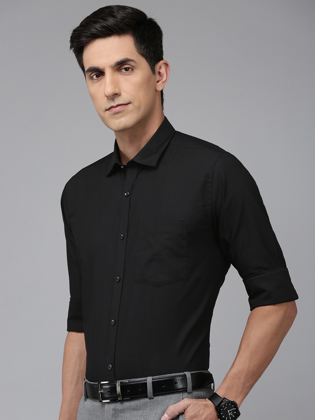 

Park Avenue Slim Fit Formal Shirt, Black