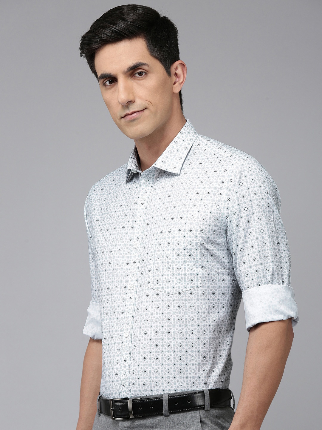 

Park Avenue Ethnic Motifs Printed Formal Shirt, White