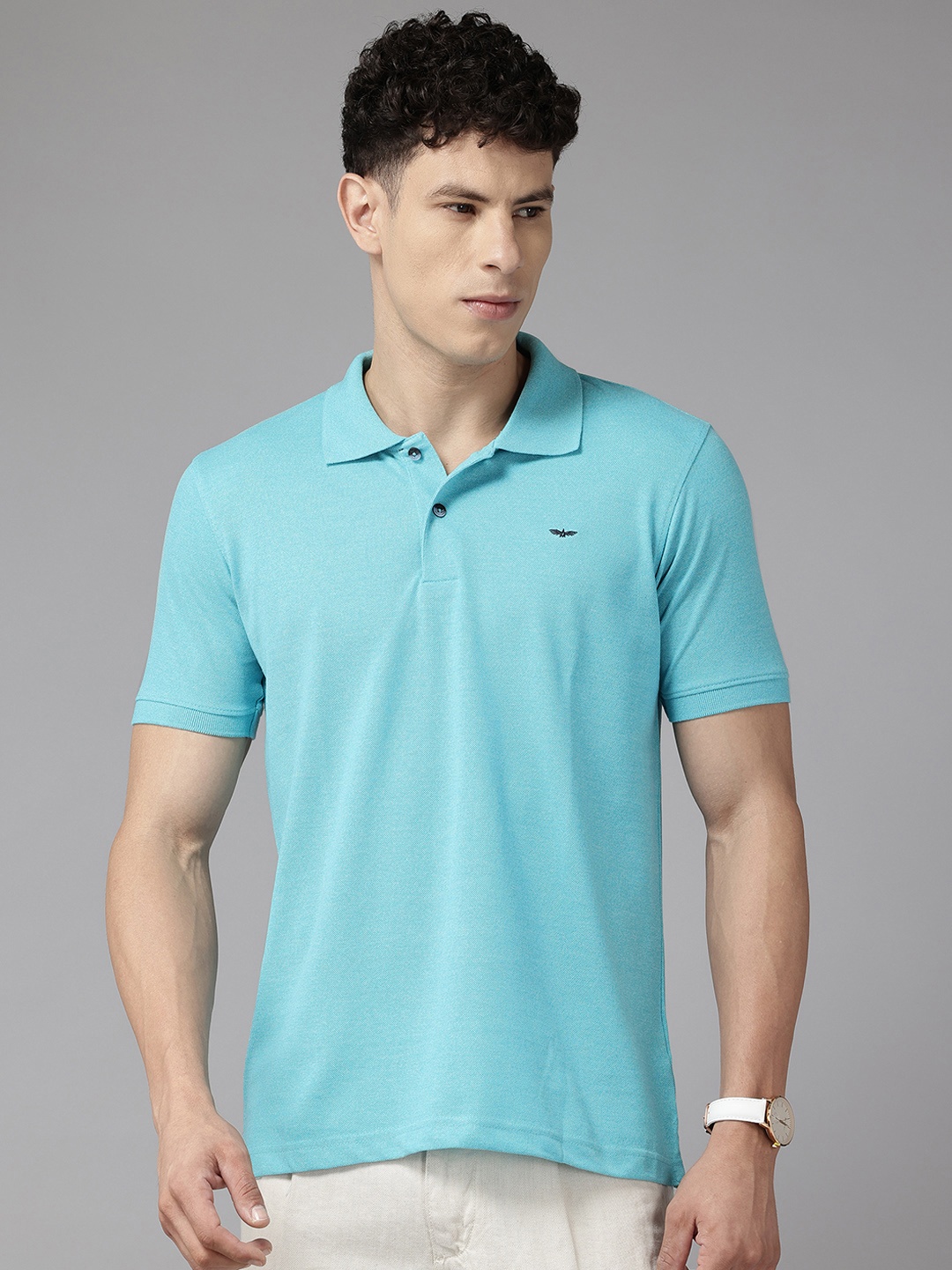 

Park Avenue Men Polo Collar Slim Fit T-shirt, Blue