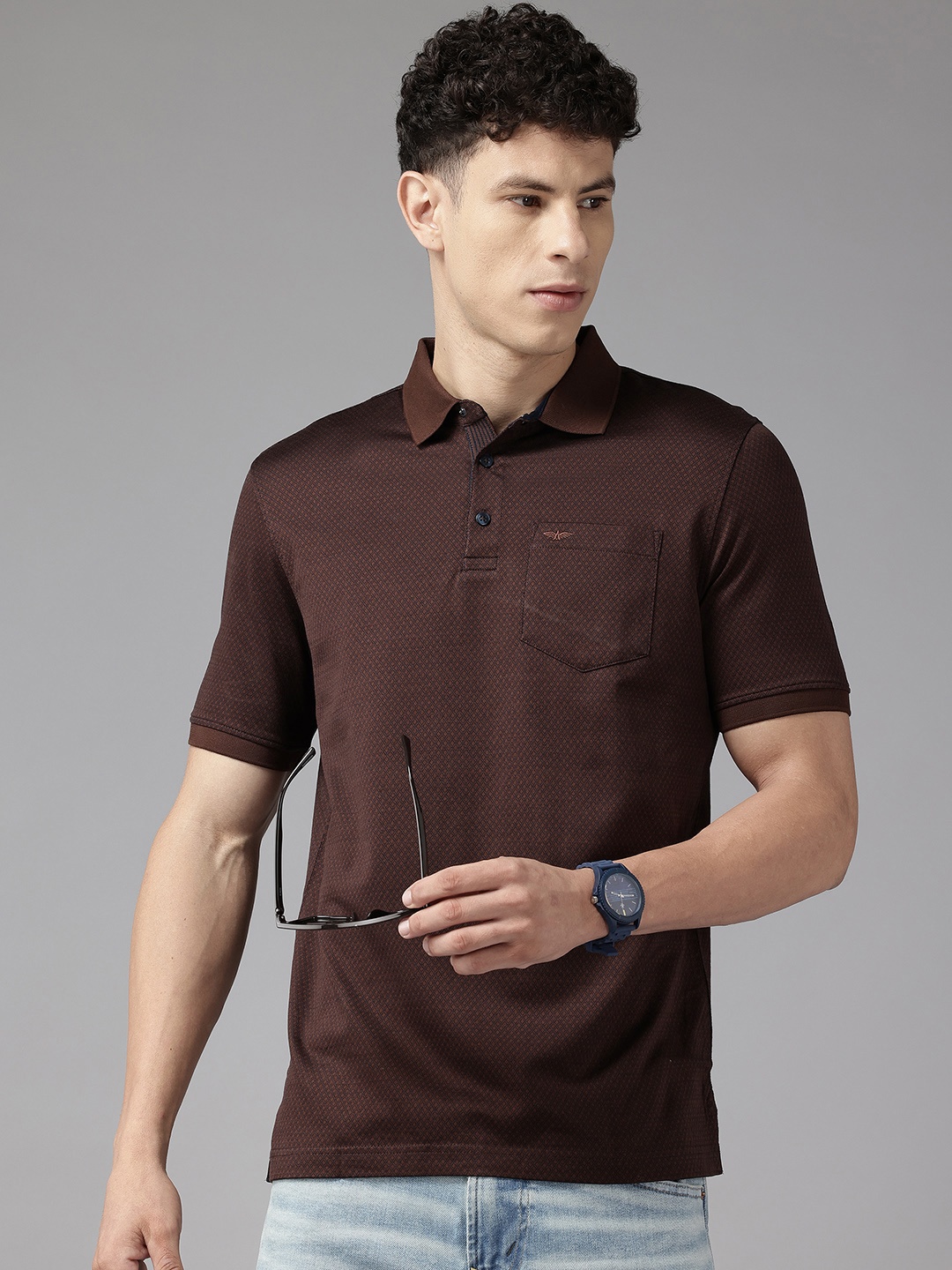 

Park Avenue Polo Collar Slim Fit T-shirt, Brown
