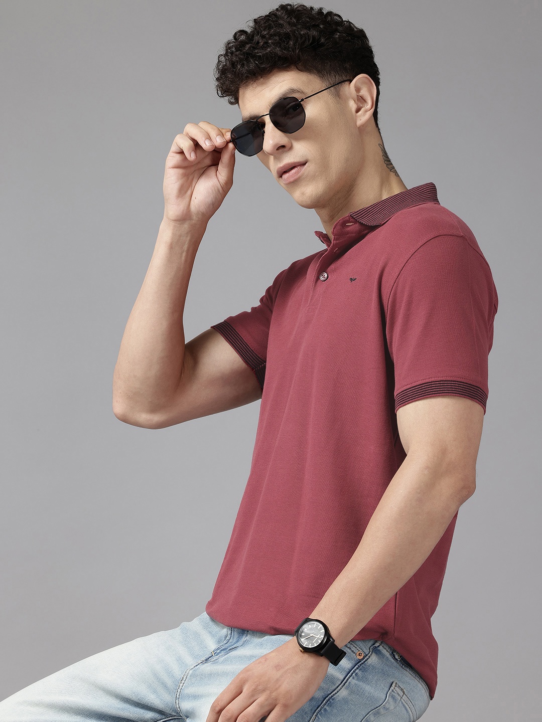 

Park Avenue Polo Collar Slim Fit T-shirt, Maroon