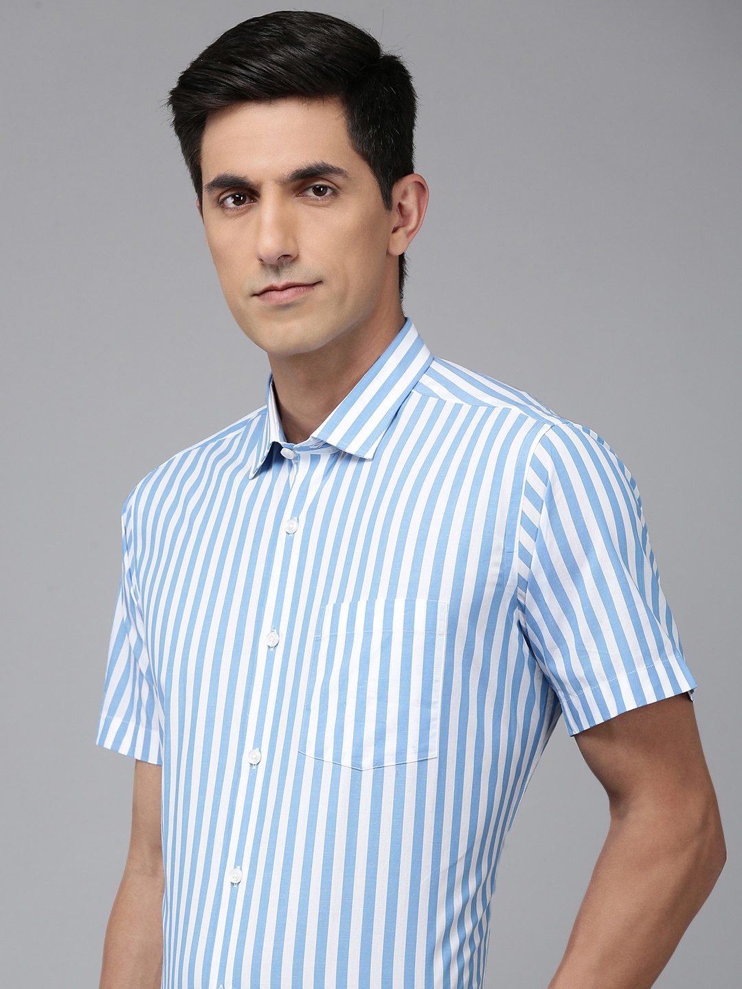 

Park Avenue Striped Cutaway Collar Formal Shirt, Blue