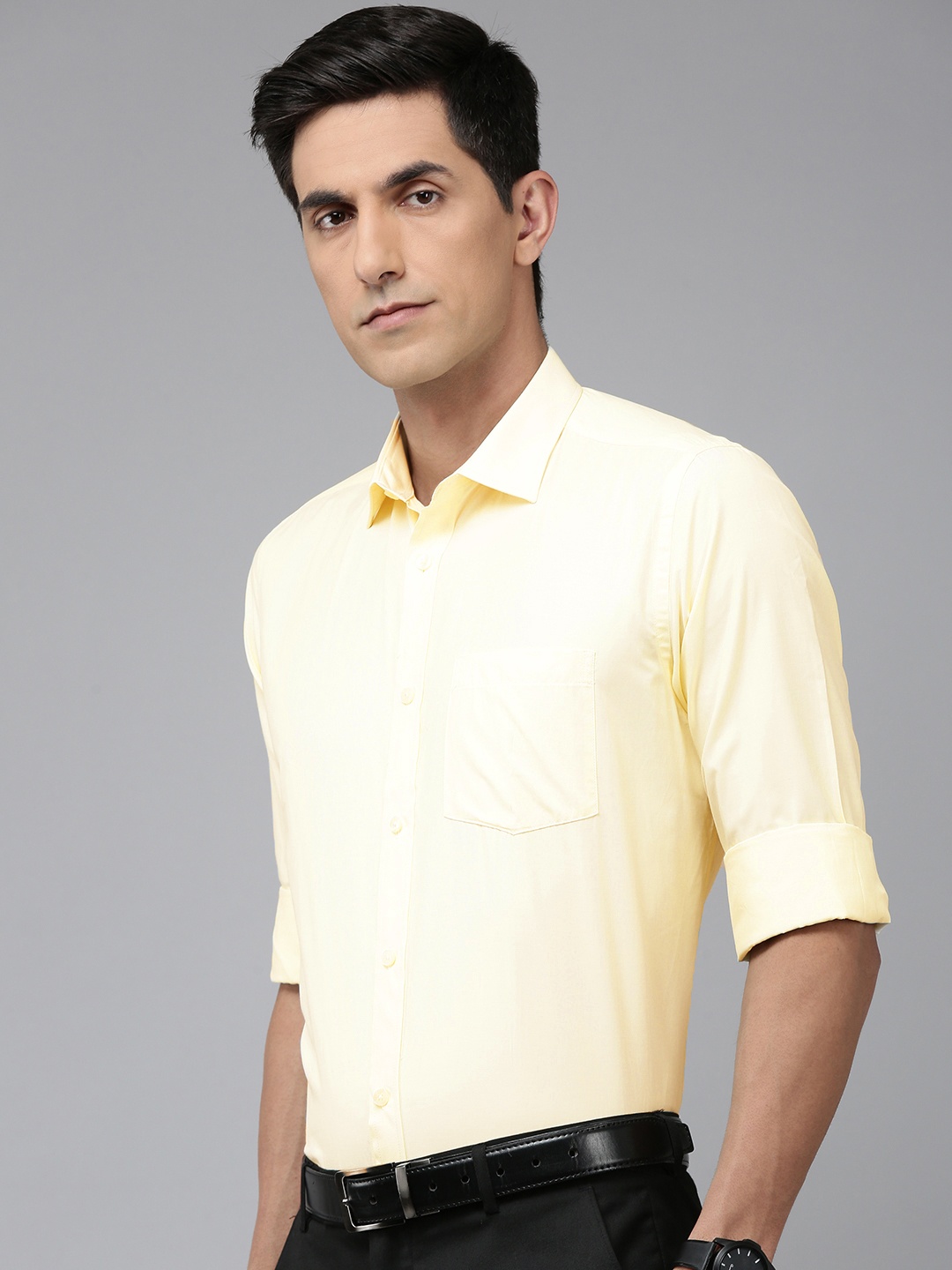 

Park Avenue Solid Formal Shirt, Yellow