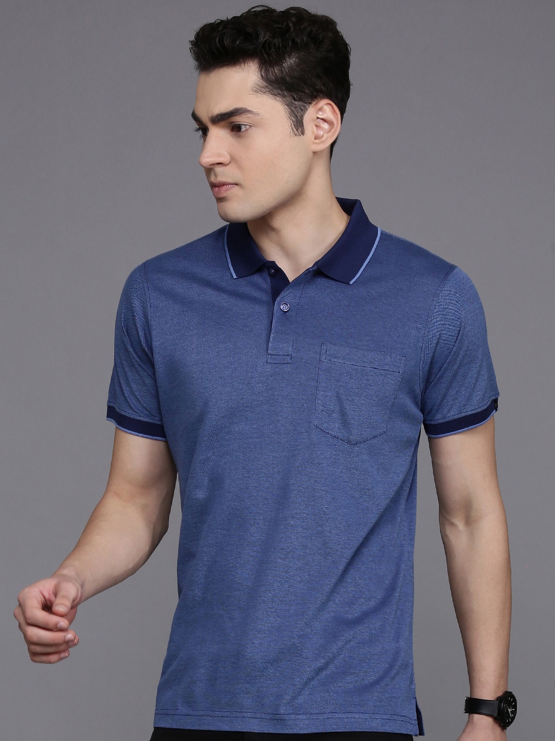 

Raymond Polo Collar Pure Cotton T-shirt, Blue