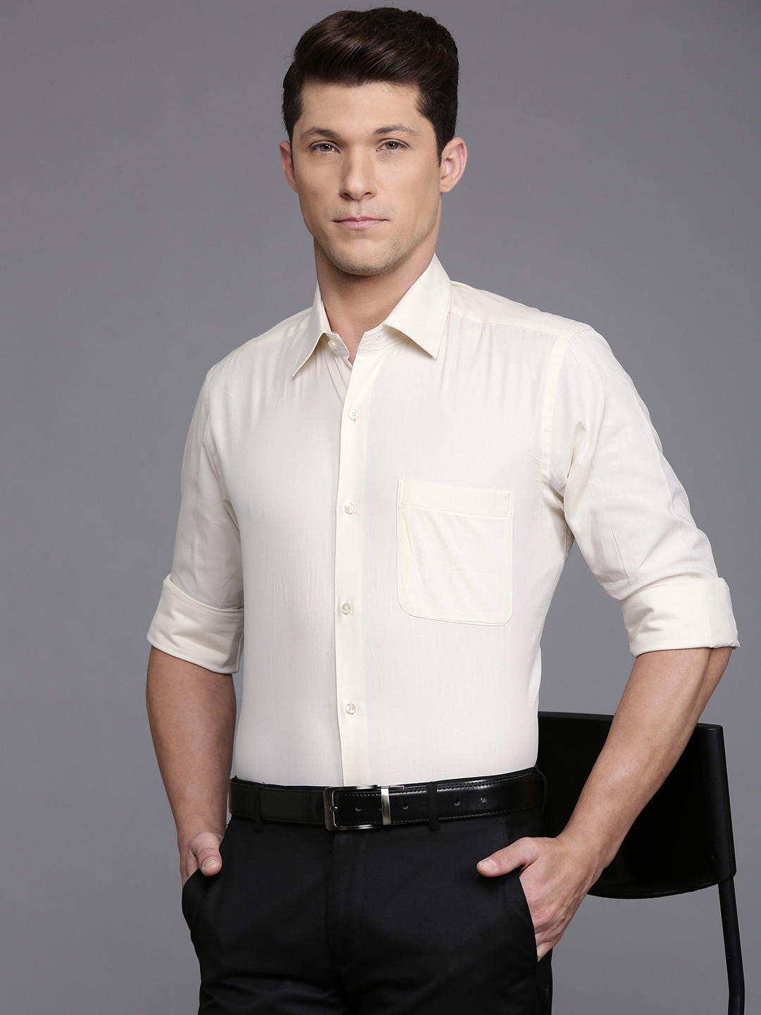 

Raymond Pure Cotton Formal Shirt, Cream