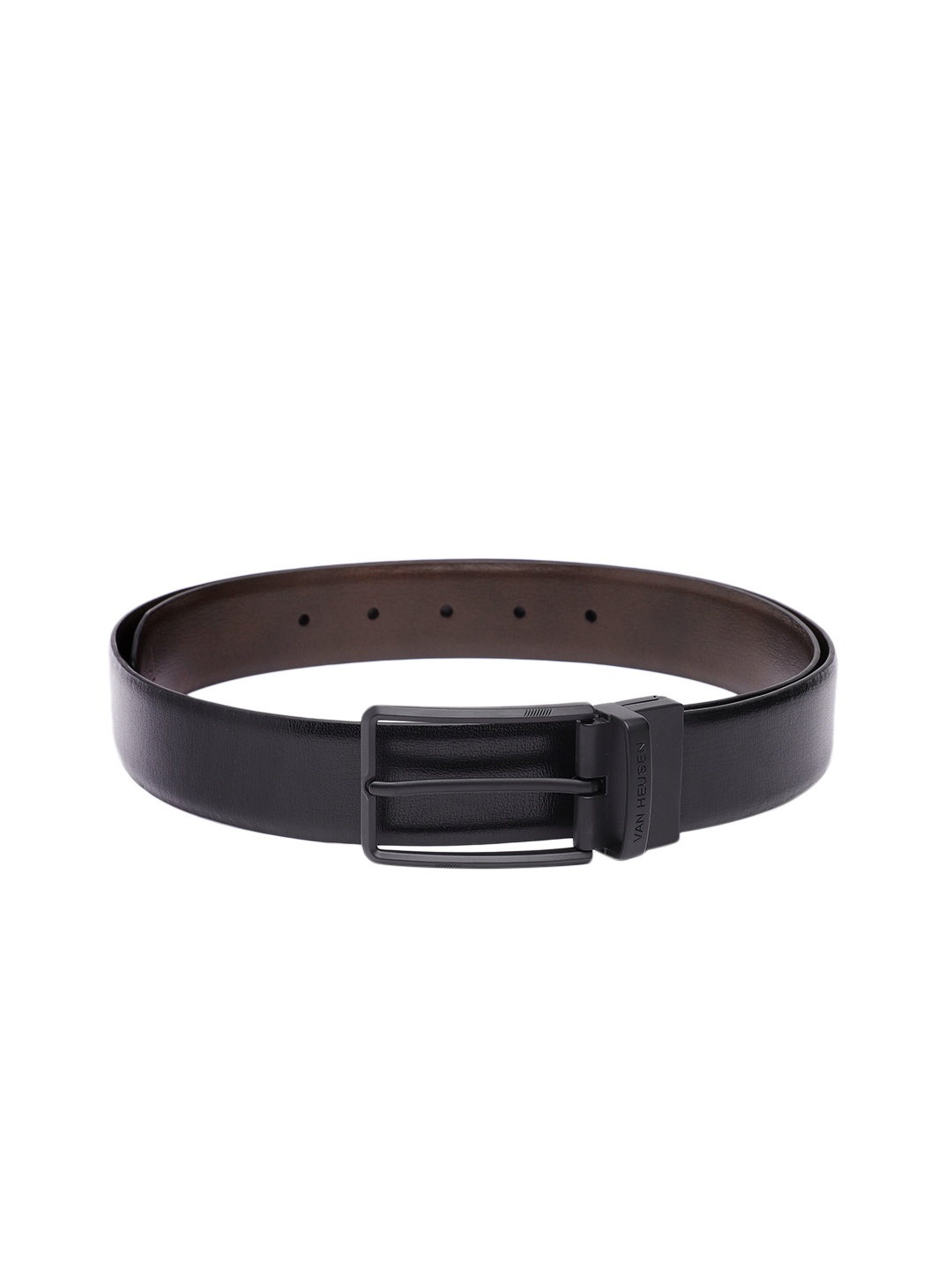 

Van Heusen Men Textured Leather Reversible Belt, Black