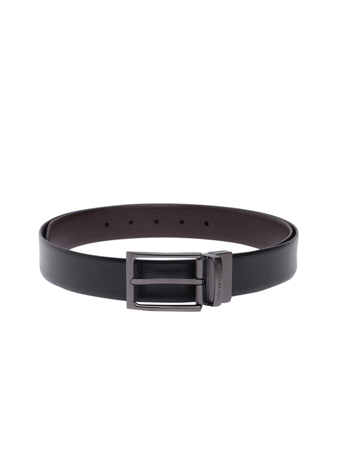 

Van Heusen Men Leather Textured Reversible Formal Belt, Black