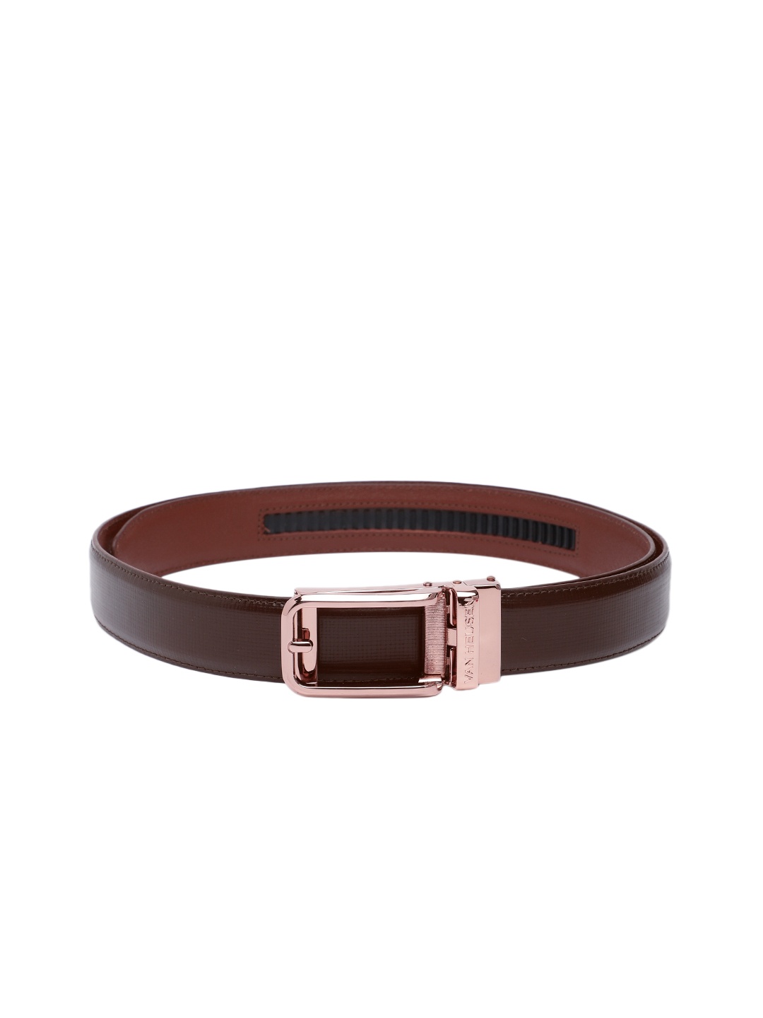 

Van Heusen Men Leather Formal Belt with Interlock, Brown