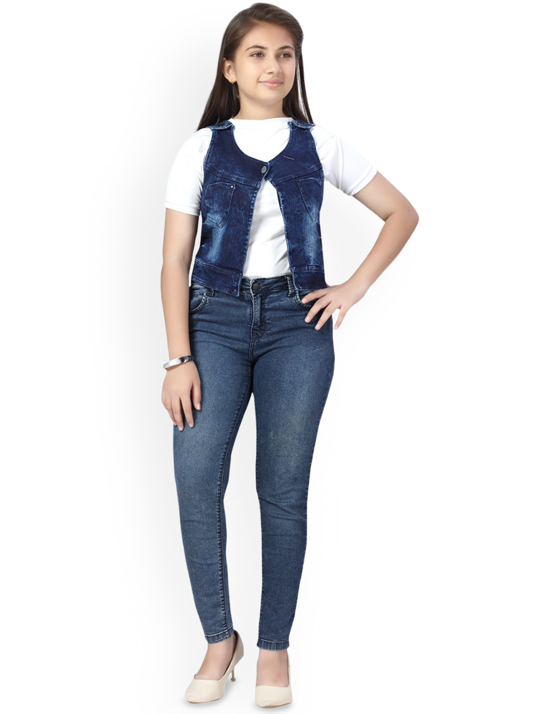 

BAESD Girls Striped Cotton Windcheater Crop Puffer Jacket, Blue