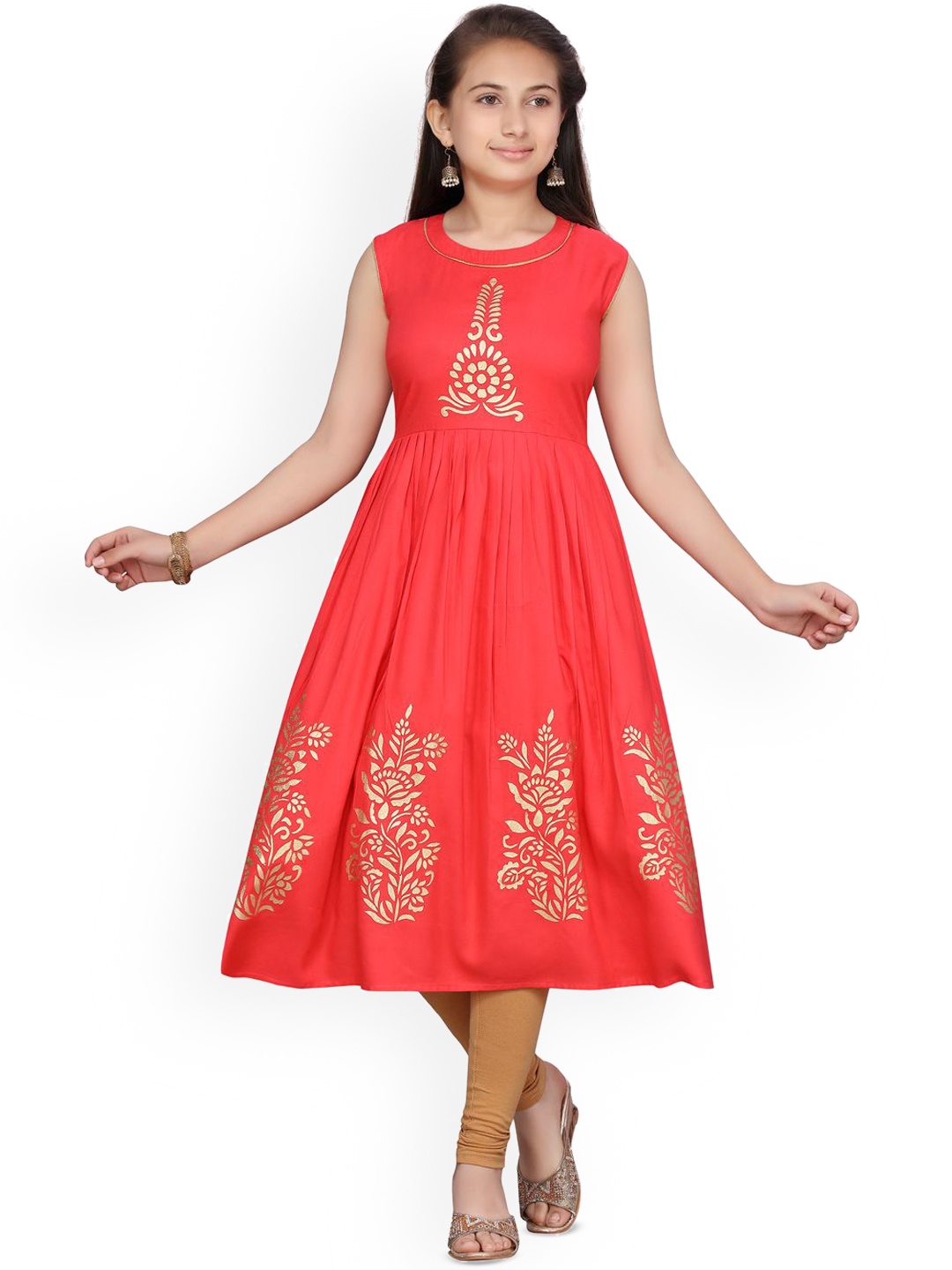 

BAESD Girls Anarkali Kurta, Red