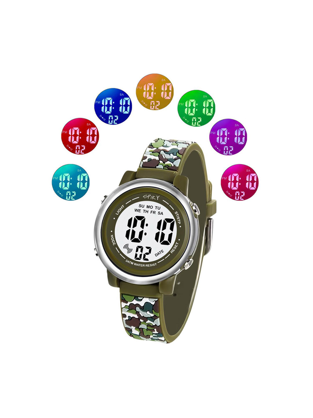

Spiky Unisex Kids Printed Dial & Straps Digital Multi Function Automatic Watch SPKEVA27_C2_Grn, Green