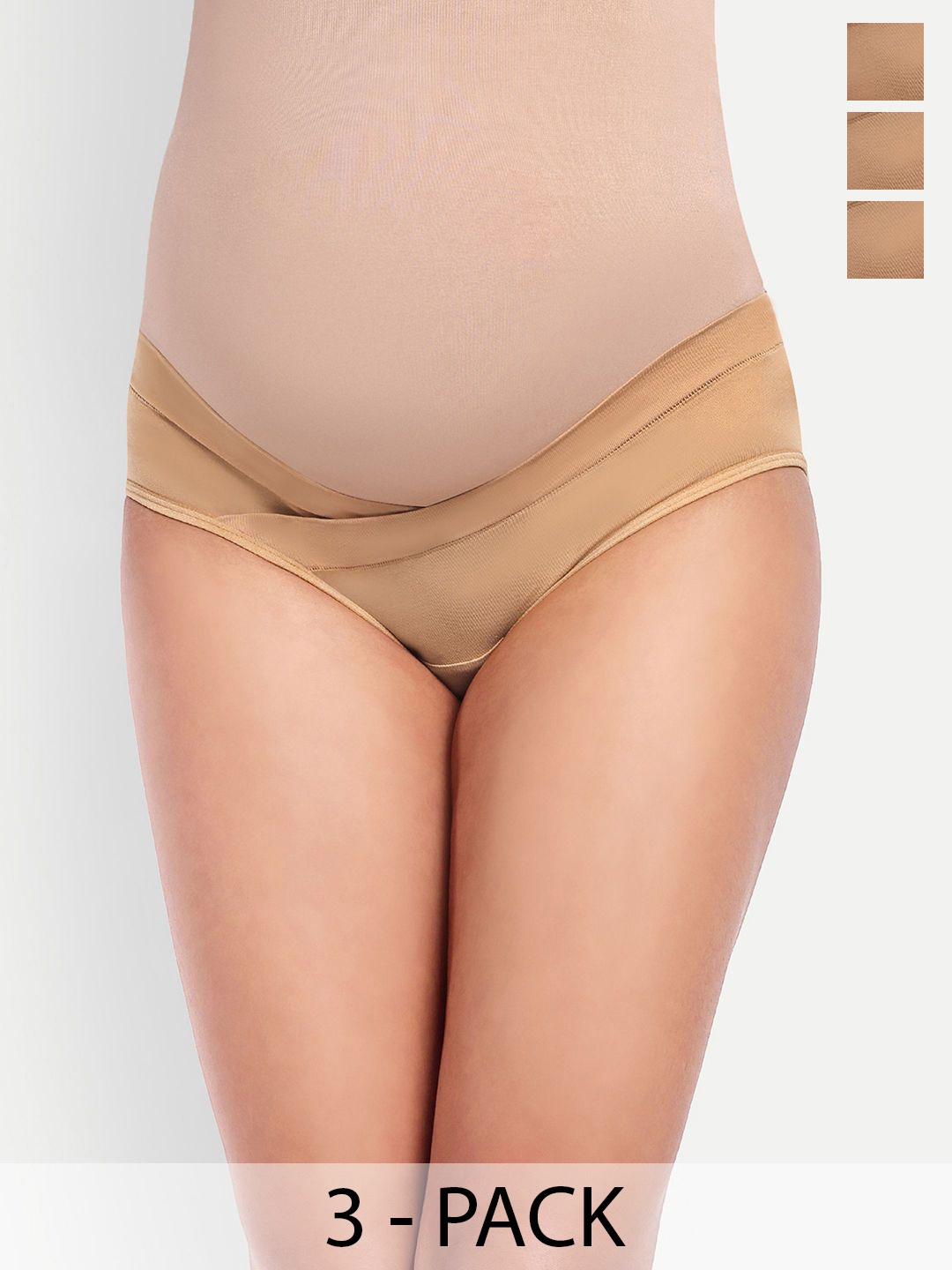 

THE MAMA KLUB Pack Of 3 Low-Waist Maternity Briefs P03-MP-SKIN, Nude