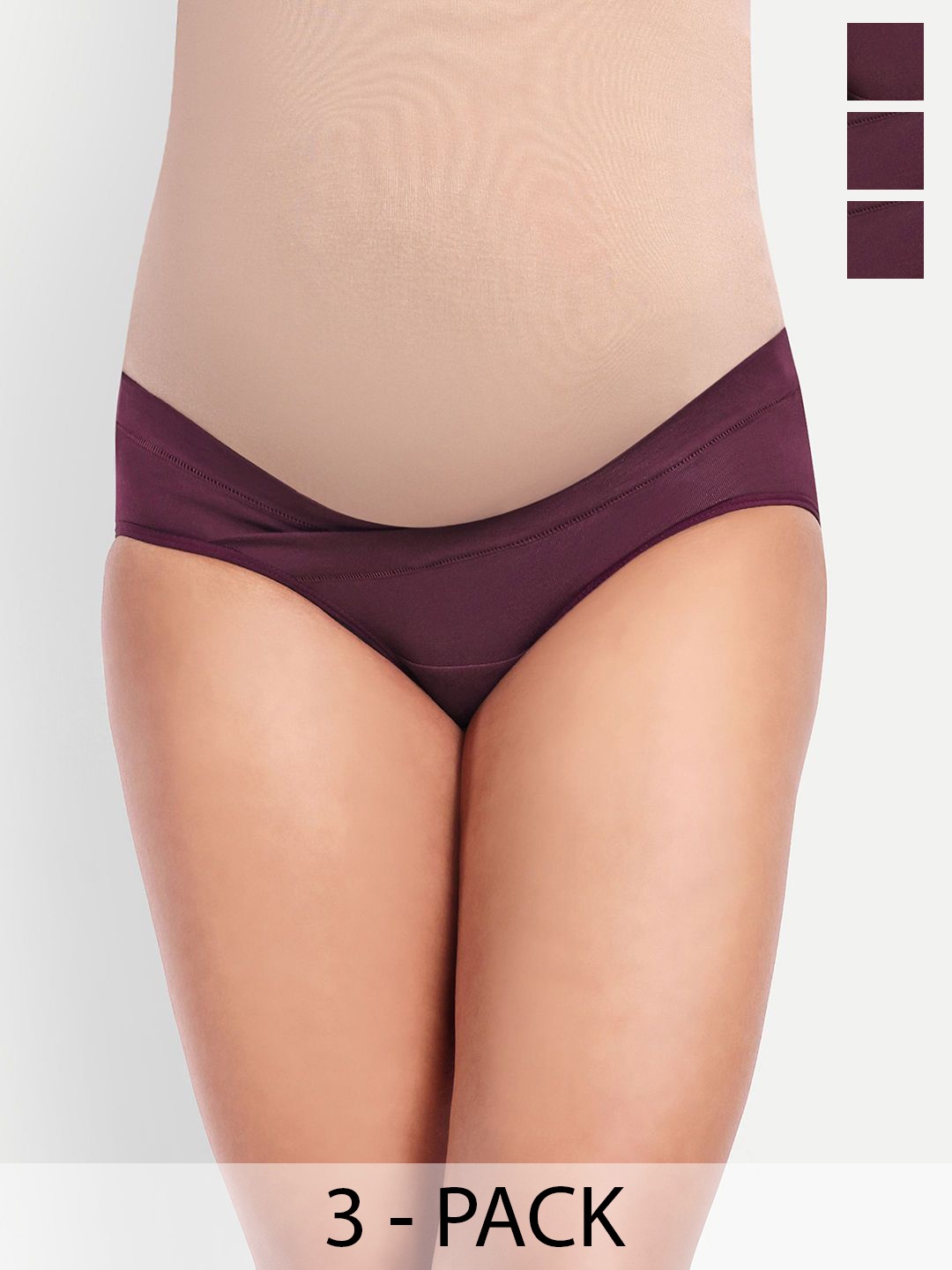 

THE MAMA KLUB Low Waist Maternity Panties Briefs P03-MP-WINE, Burgundy