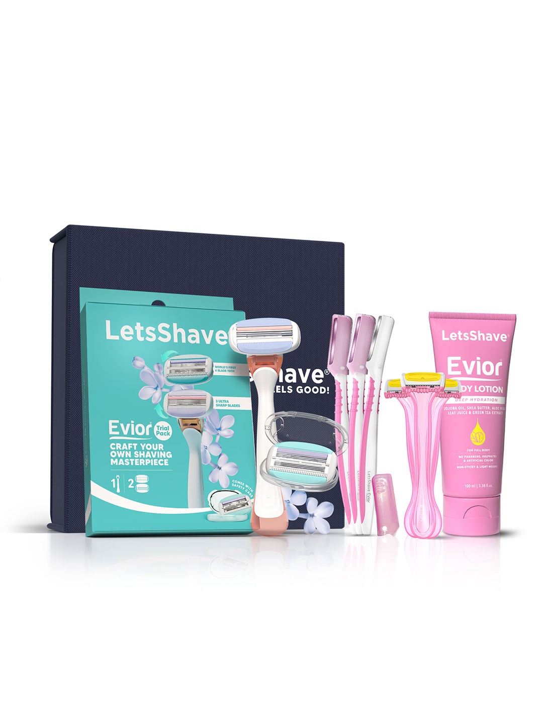 

LetsShave Women Evior 6 Premium Gift Set, Pink