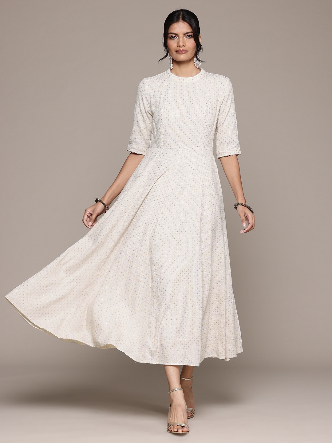 

aarke Ritu Kumar Fit & Flare Maxi Dress, Off white